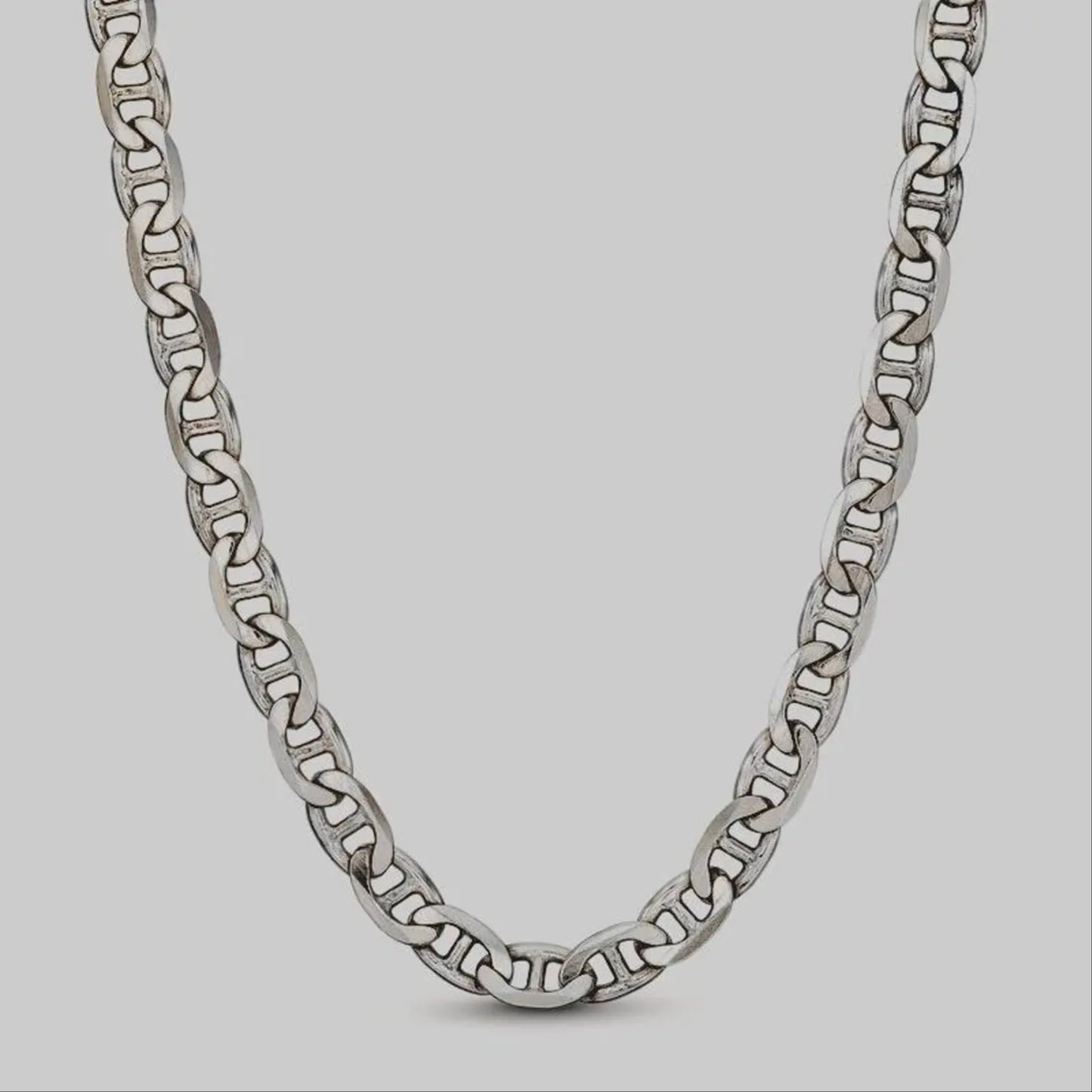 Mariner Gliederkette Halskette Schweres 925 Sterling Silber Italien Vintage Herren 22"