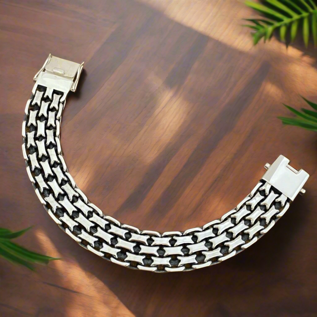 925 sterling silver bracelet Mens big bracelet 20 mm