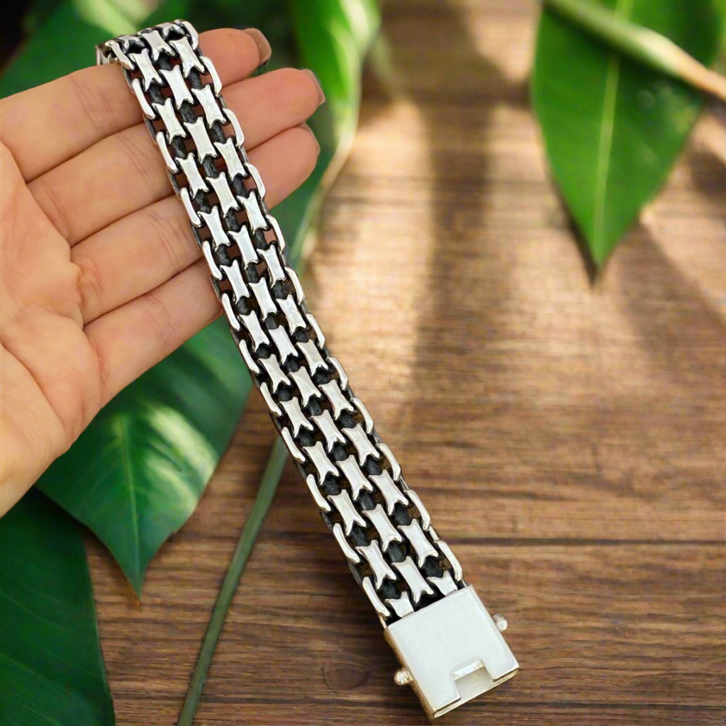 925 sterling silver bracelet Mens bracelet 20 mm