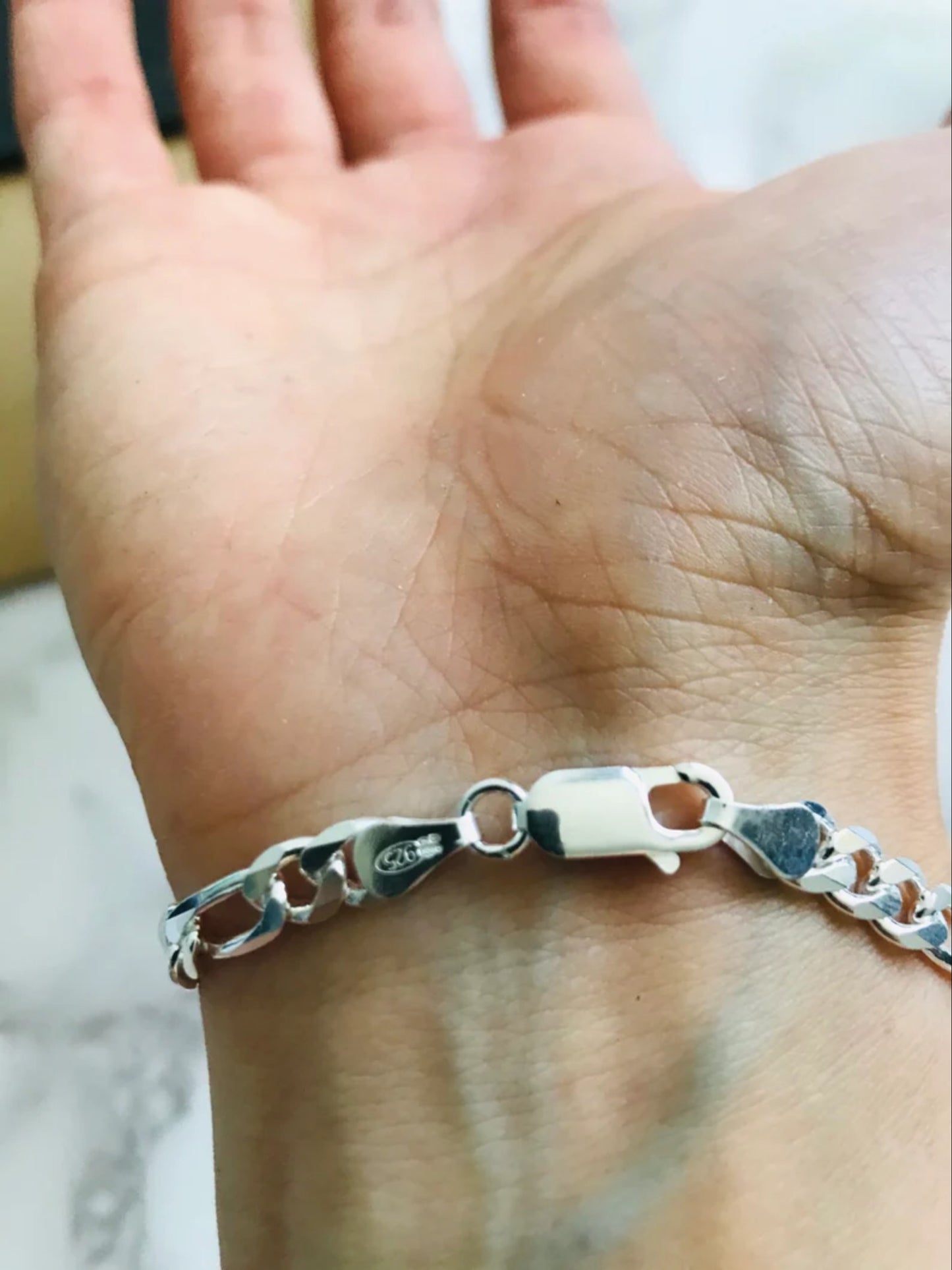 Men's 925 Sterling Silver Figaro Bracelet