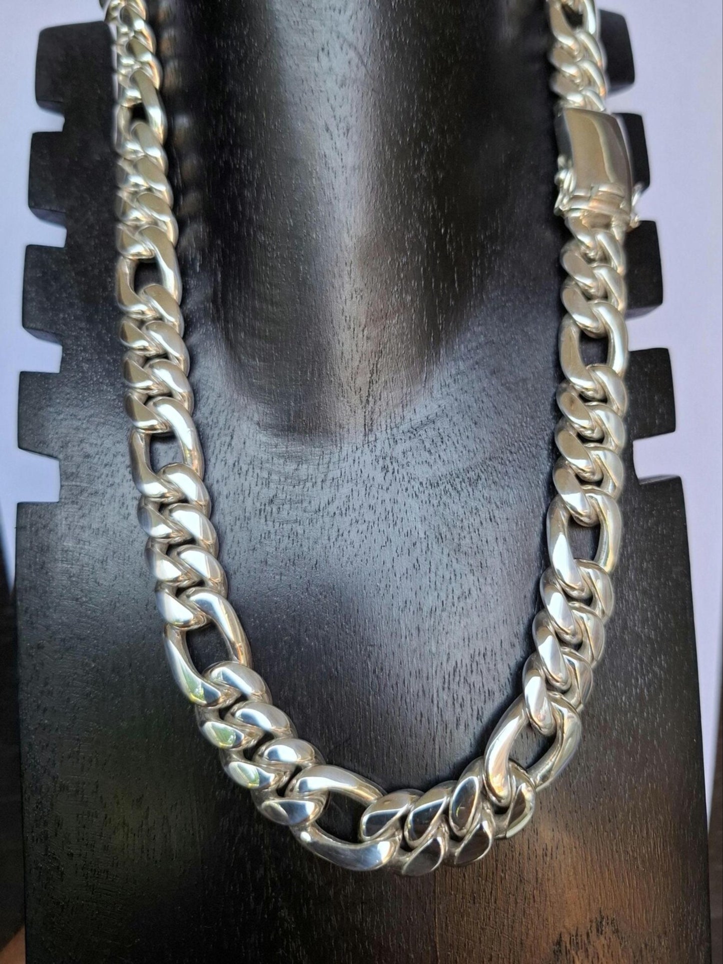 Chunky 925 Solid Silver Curb Link Chain 17mm