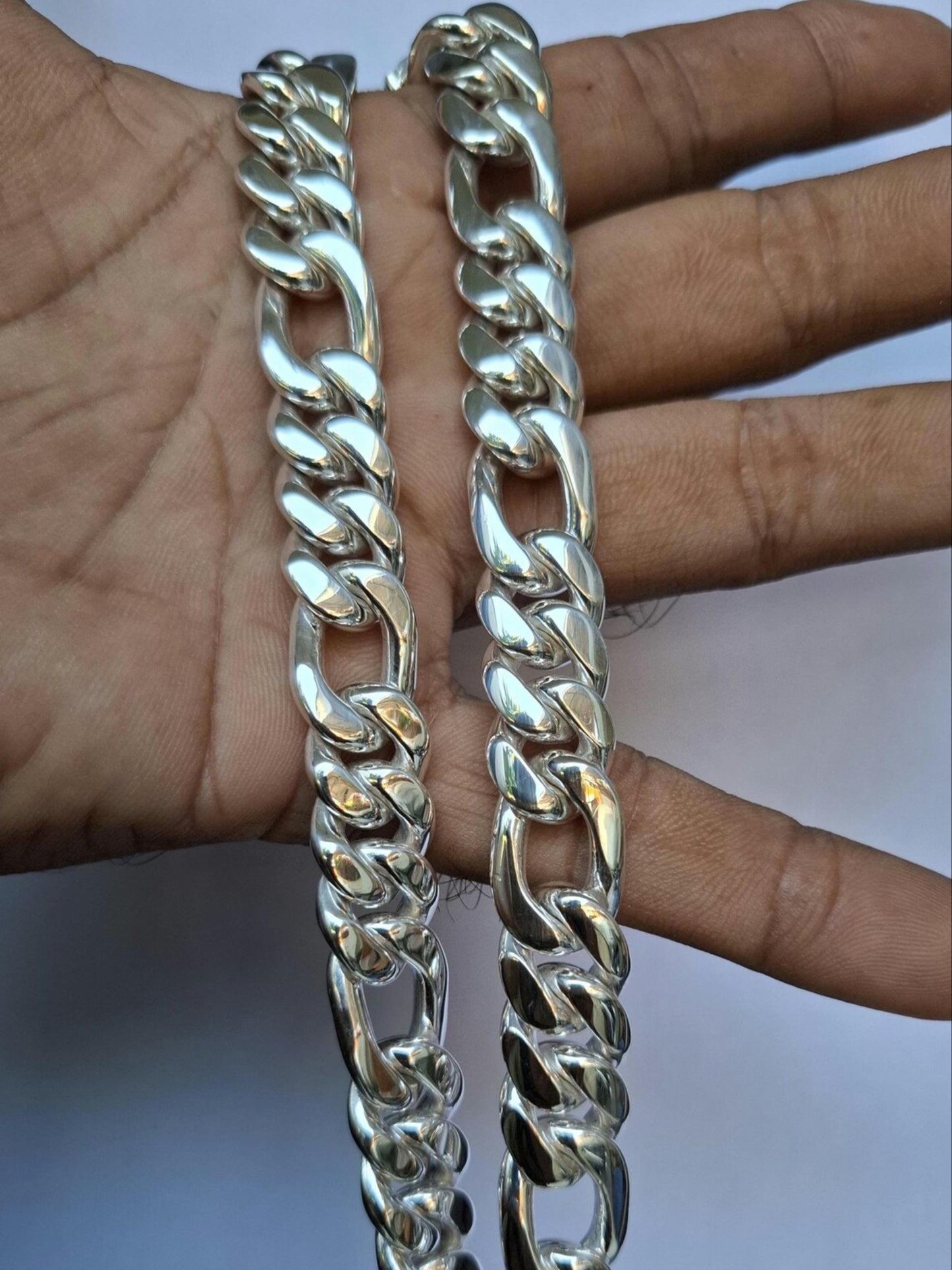 Chunky 925 Solid Silver Curb Link Chain 17mm