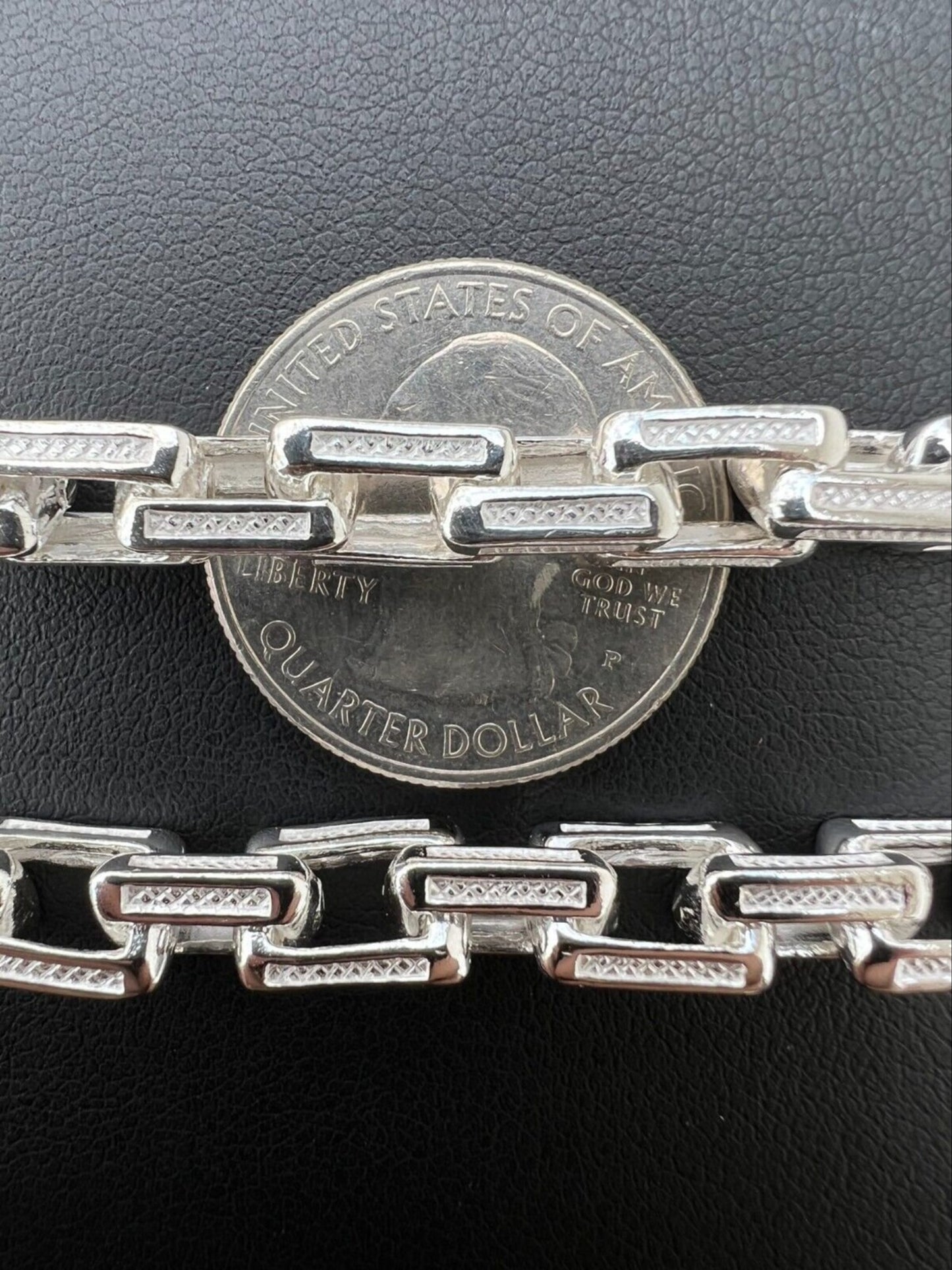 Men’s 8mm Heavy 925 Sterling Silver Rolo Link Bracelet – Angular Triangle Cable Chain