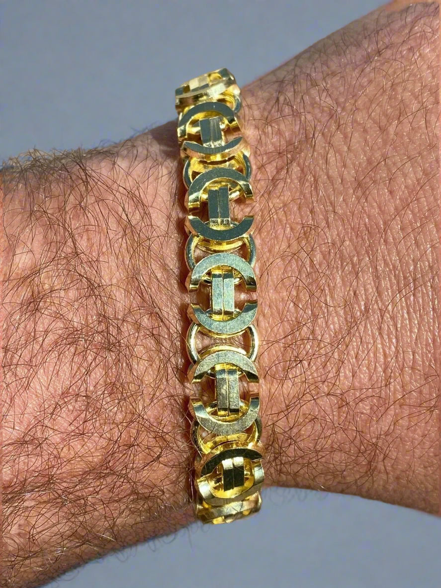 Men's Sterling Silver Byzantine Chain Bracelet