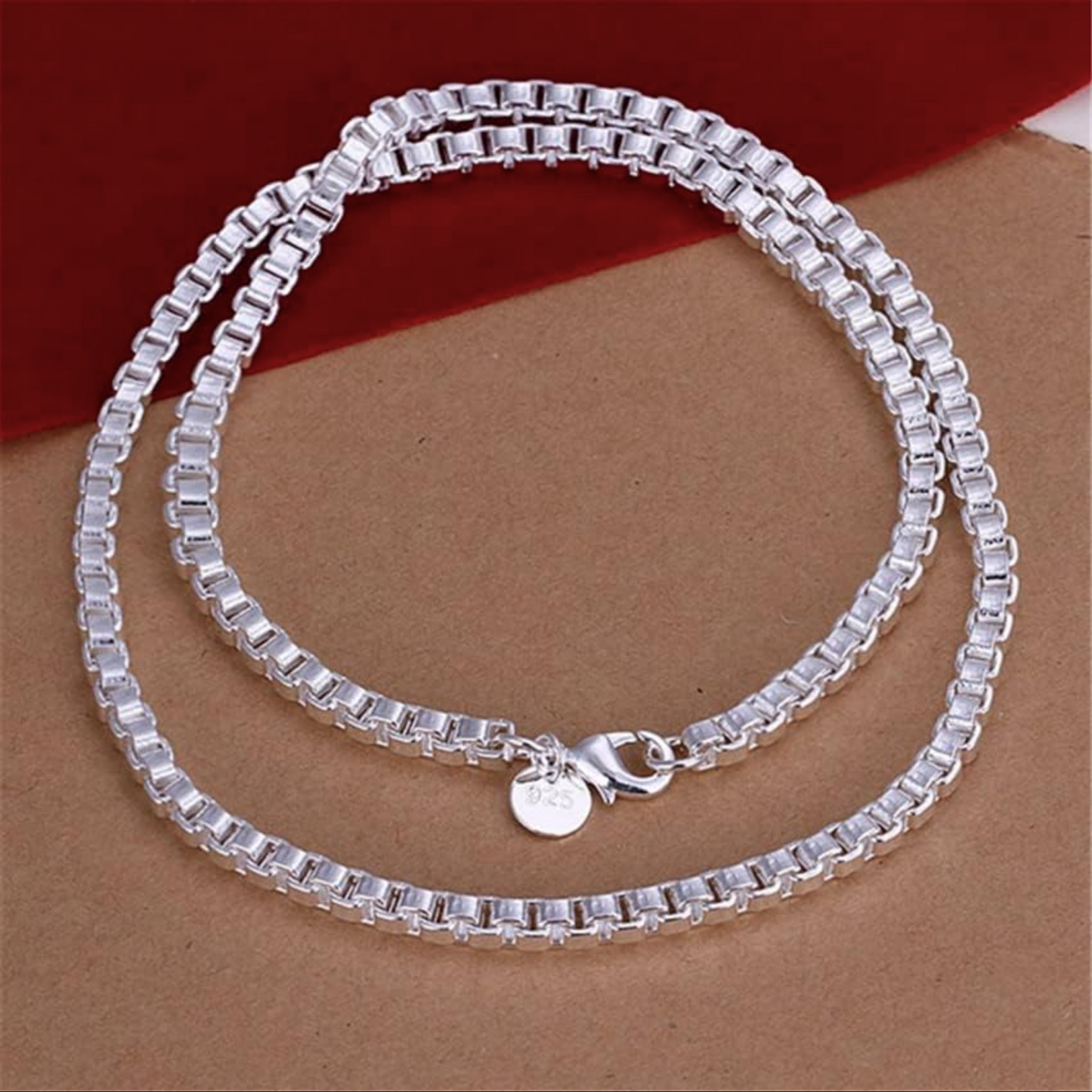 Men's chain Silver 3mm curb chain necklace for men