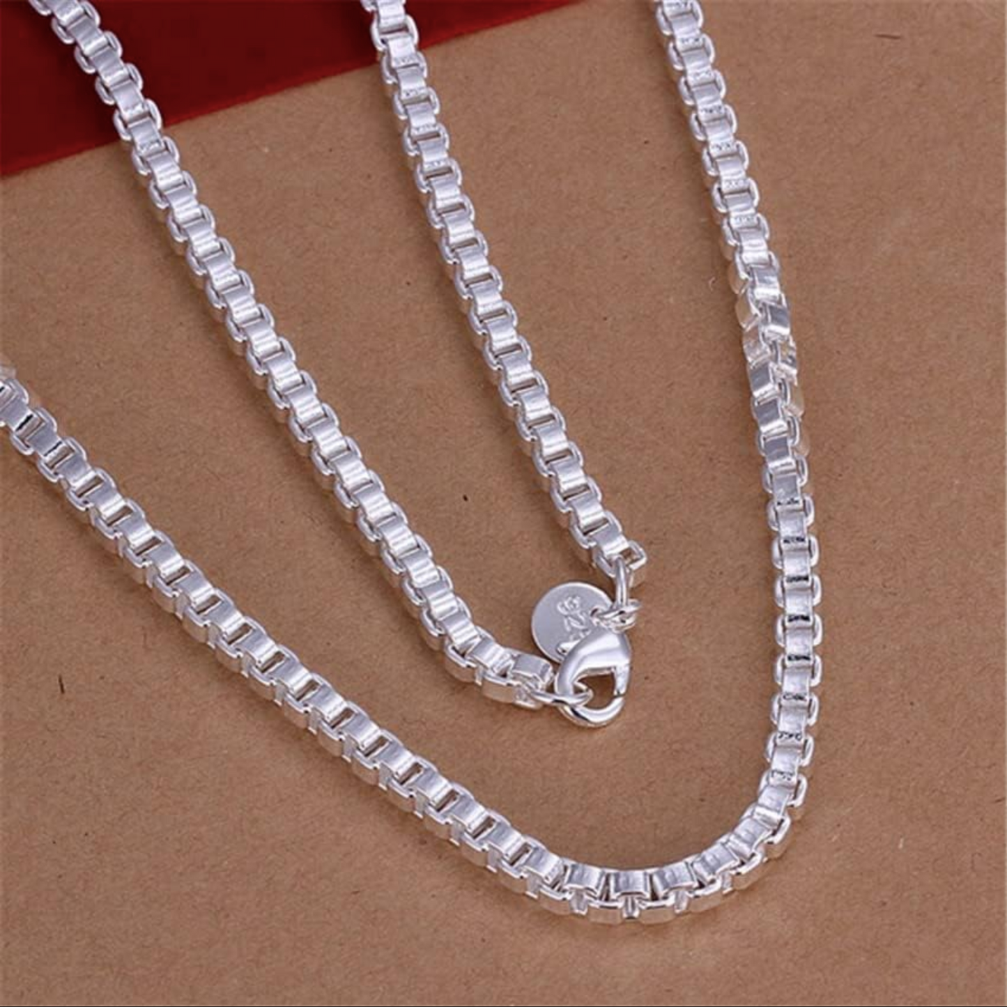 Men's chain Silver 3mm curb chain necklace for men