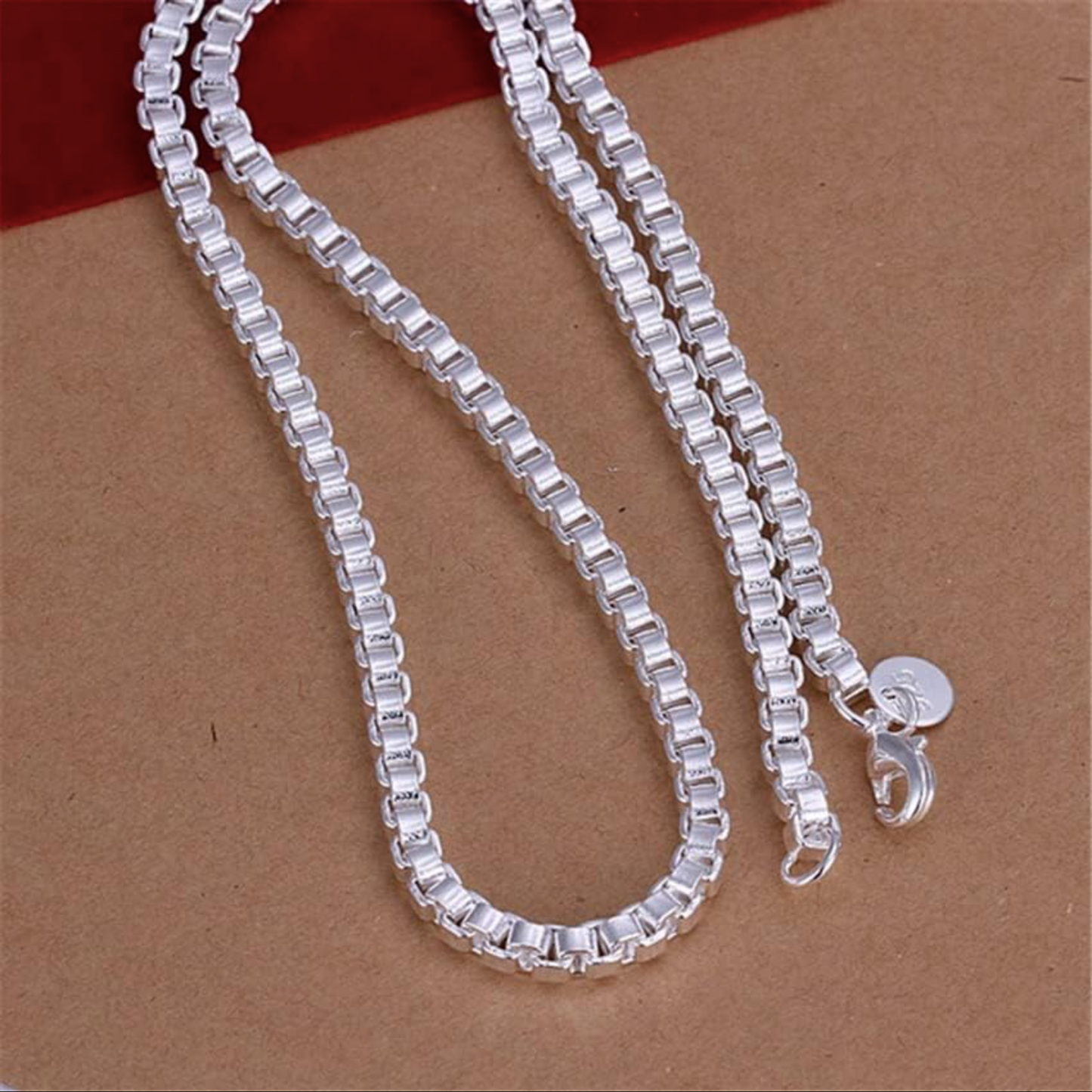 Men's chain Silver 3mm curb chain necklace for men
