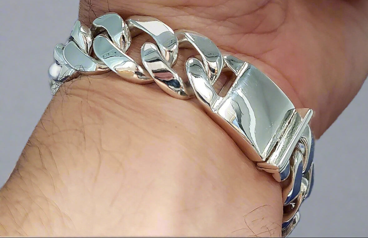 925 HEAVY REAL-SILVER-ID-BRACELET