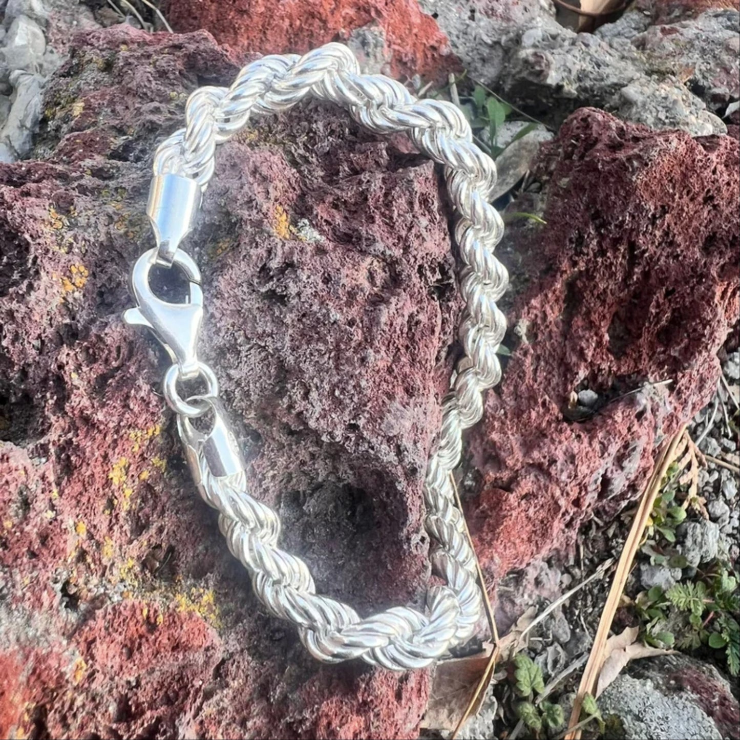 925 Silver Rope Bracelet Men