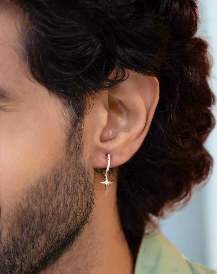 18k hoop earrings mens