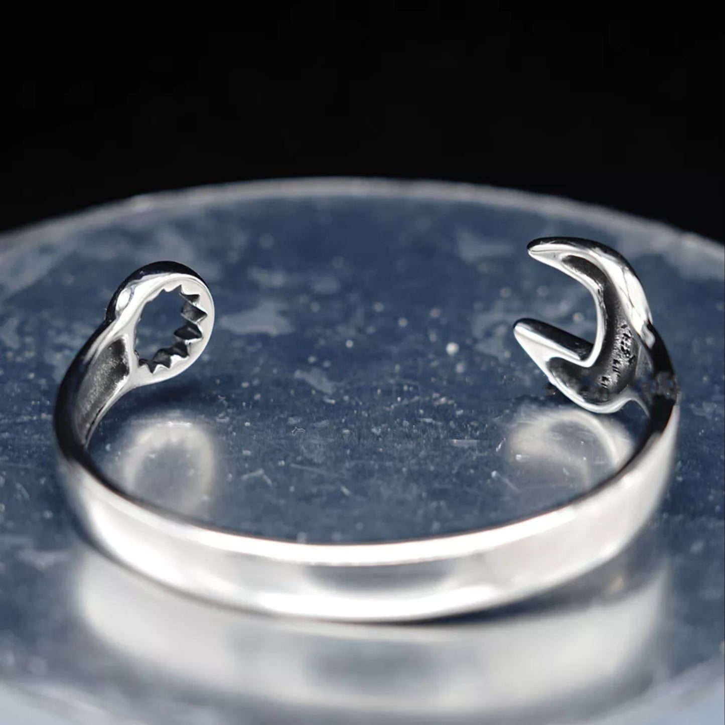 Silver Spanner Wrench Bangle Bracelet 12mm