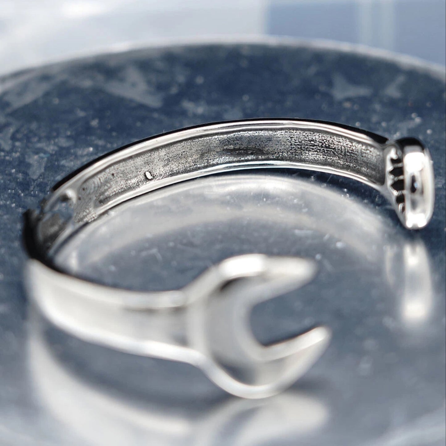 Silver Spanner Wrench Bangle Bracelet 12mm