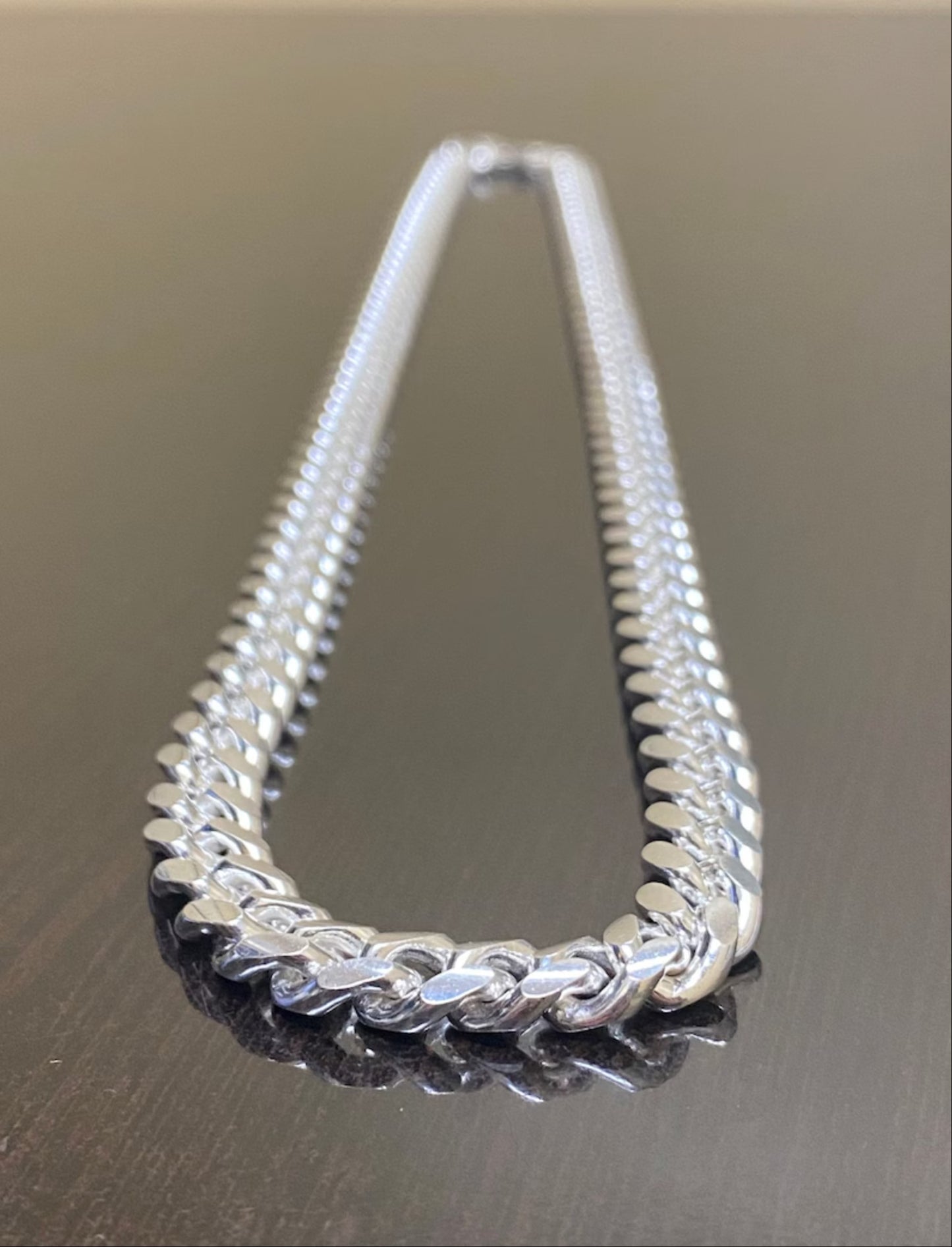 Mens Sterling Silver Cuban Link Necklace - Silver Link Necklace
