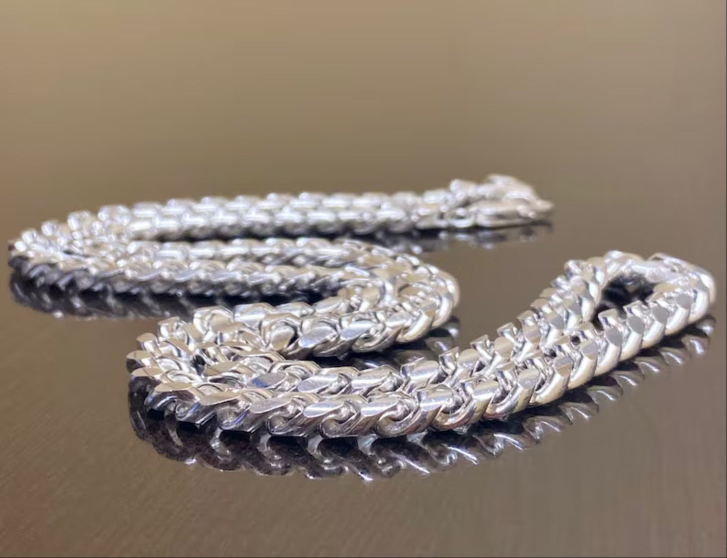 Mens Sterling Silver Cuban Link Necklace - Silver Link Necklace