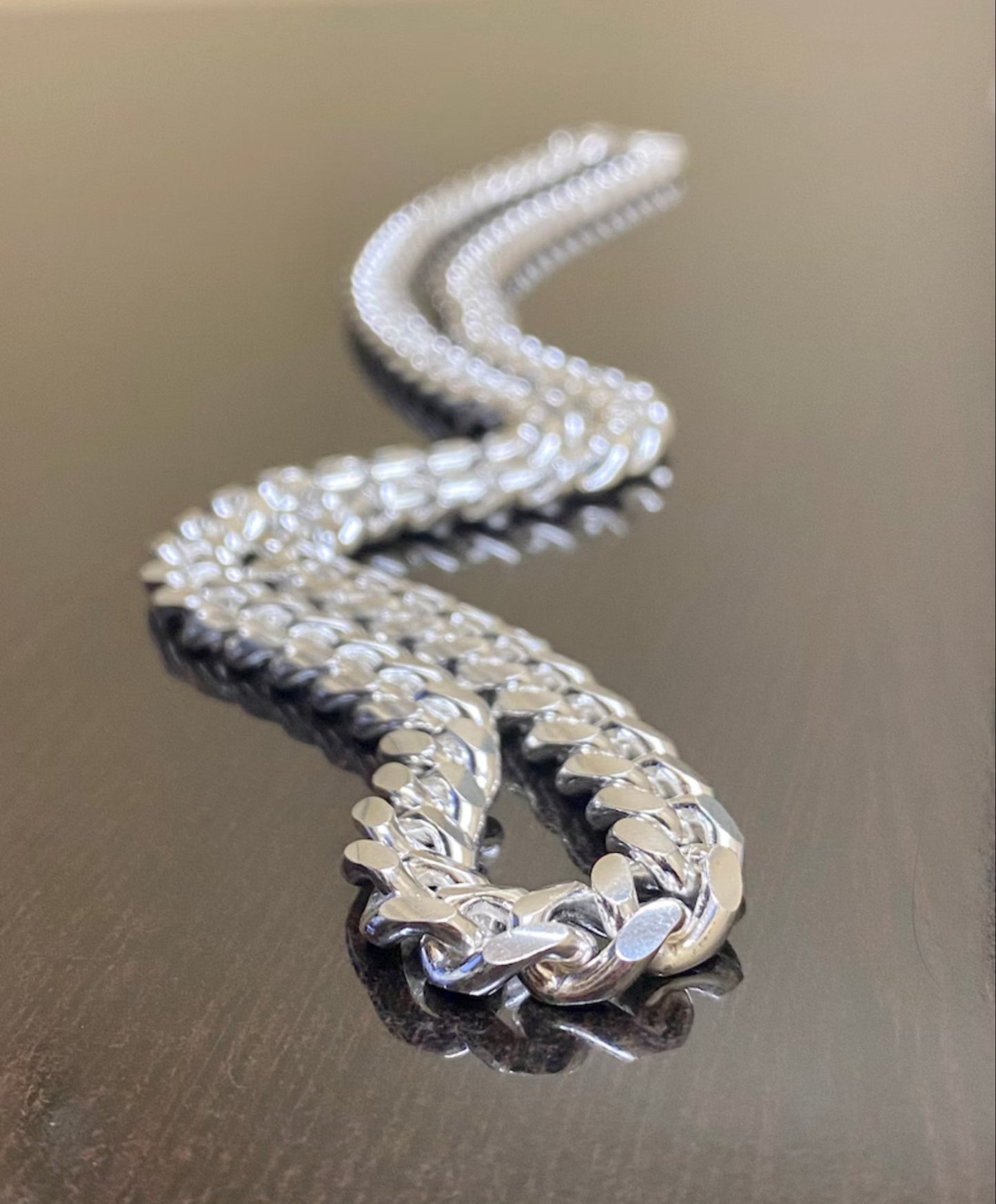 Mens Sterling Silver Cuban Link Necklace - Silver Link Necklace