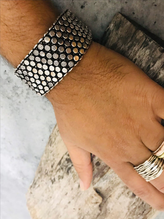 Mens 925 solid sterling silver double wide