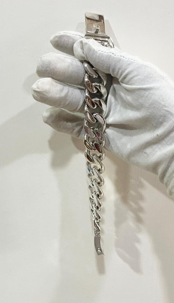 VERY BIG! Miami Cuban Link Bracelet x 27 mm Wide - Huge, Heavy Mens Design. Street Style - 925 Sterling Silver Jewelry Handmade From Bali