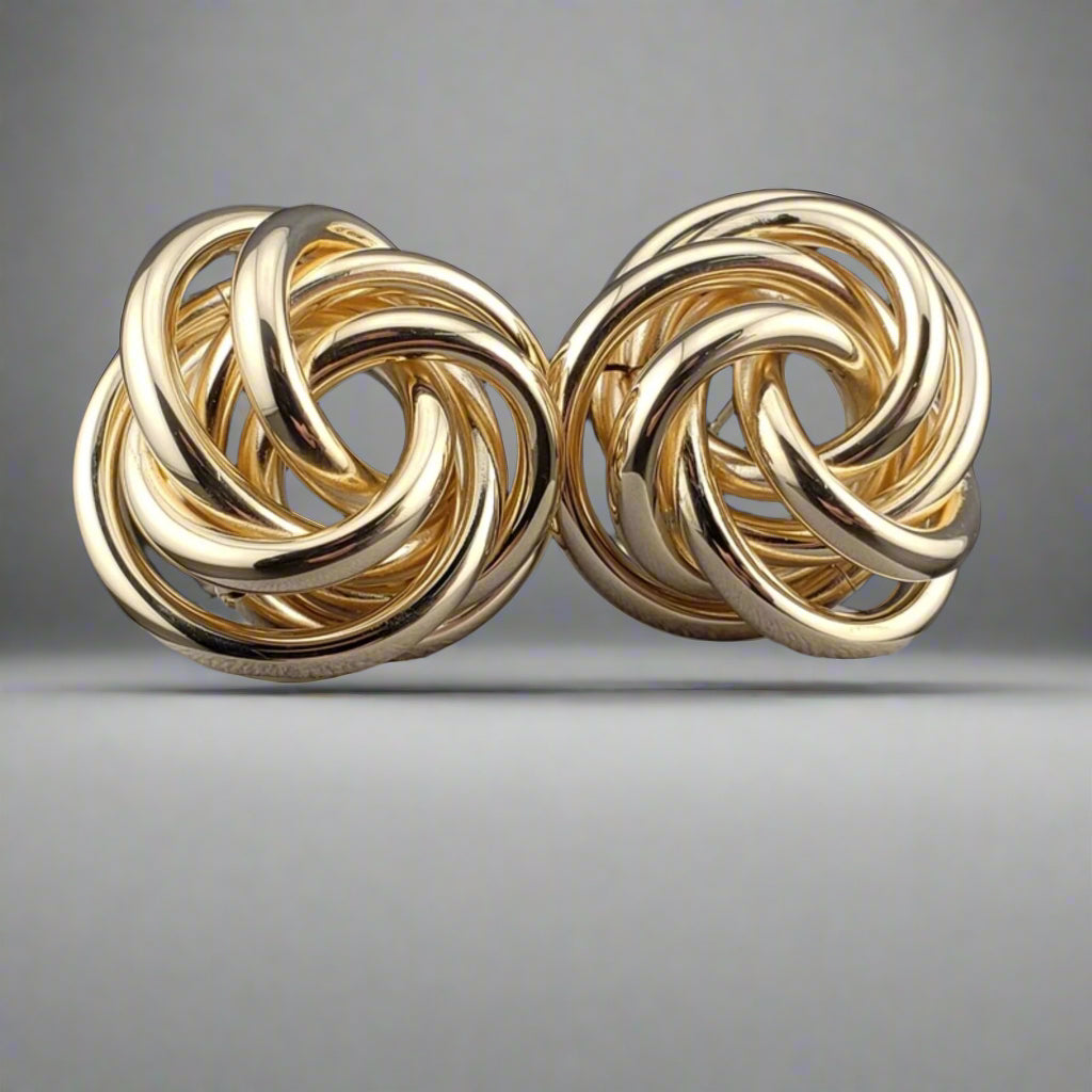 Vintage 14k Yellow Gold Love Knott Earrings-best earrings