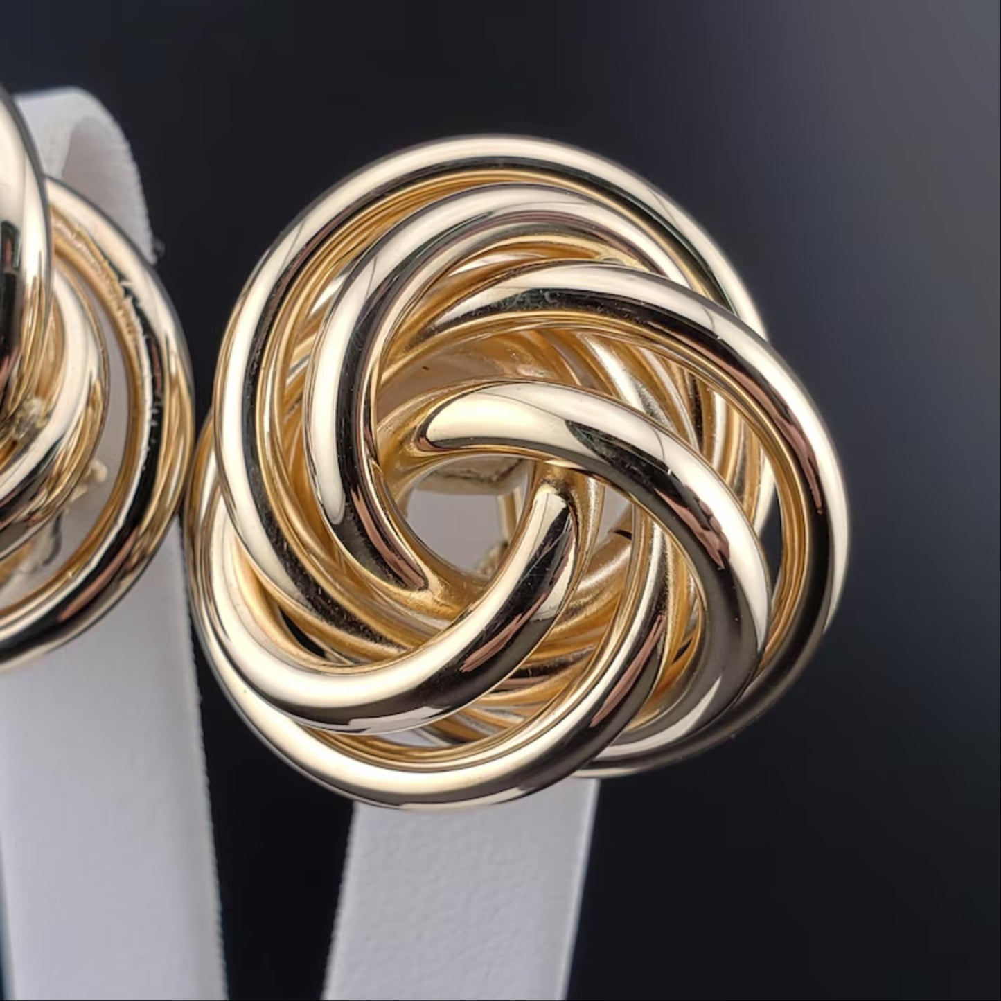 Vintage 14k Yellow Gold Love Knott Earrings #CQW7