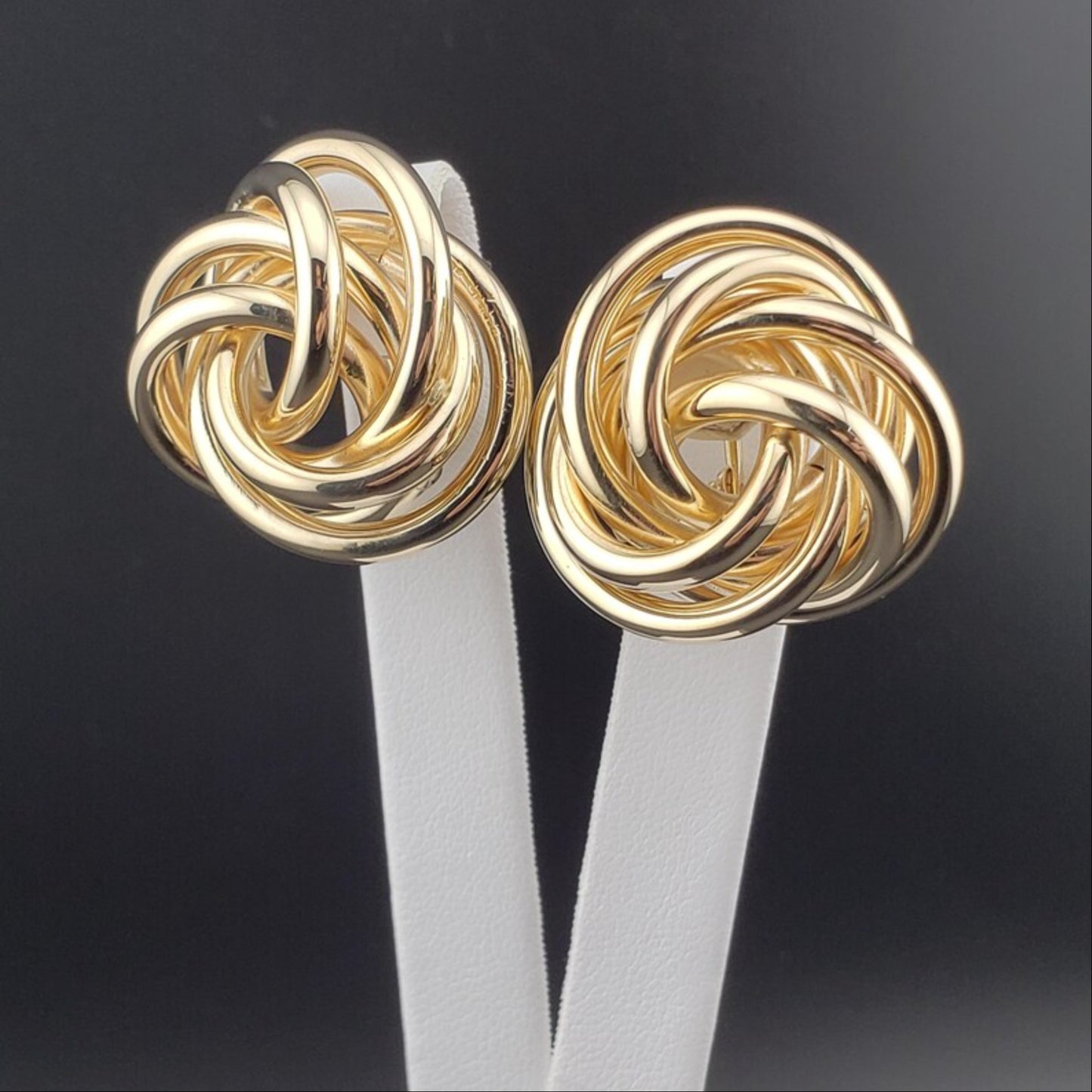 Vintage 14k Yellow Gold Love Knott Earrings #CQW7