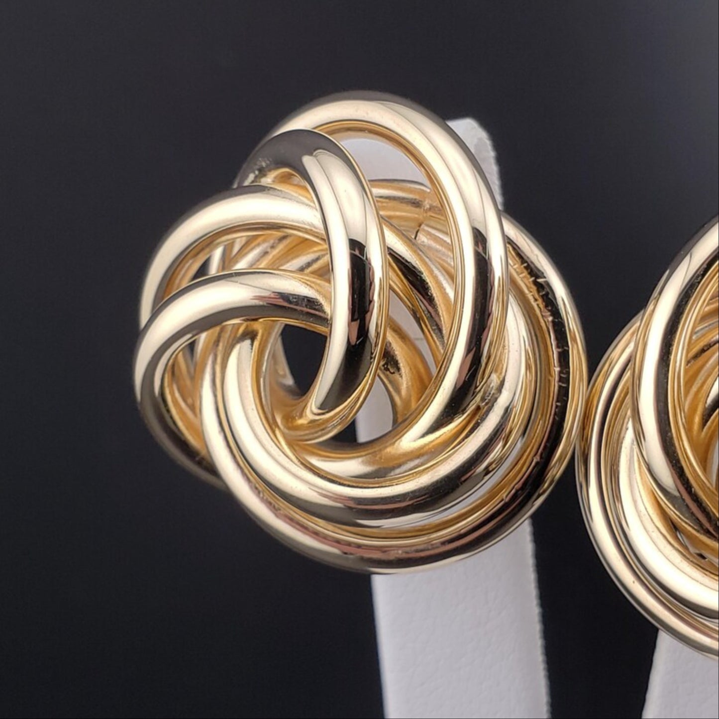 Vintage 14k Yellow Gold Love Knott Earrings #CQW7
