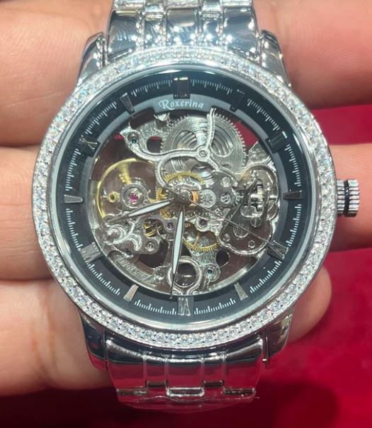 Mens 925 Silver Automatic Wrist Watch