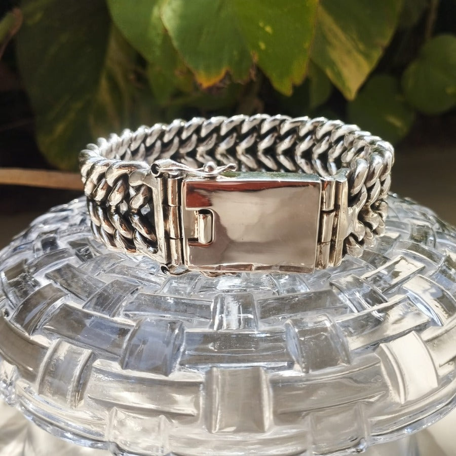 Herringbone Men’s Silver Bracelet X 25