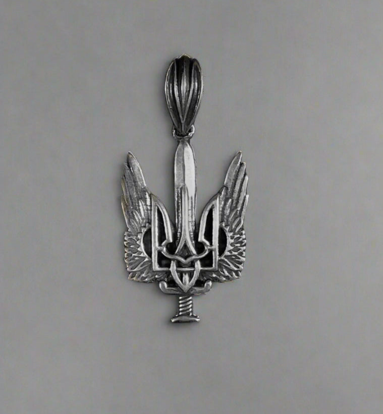 925 silver pendant Wings of Freedom - army gift
