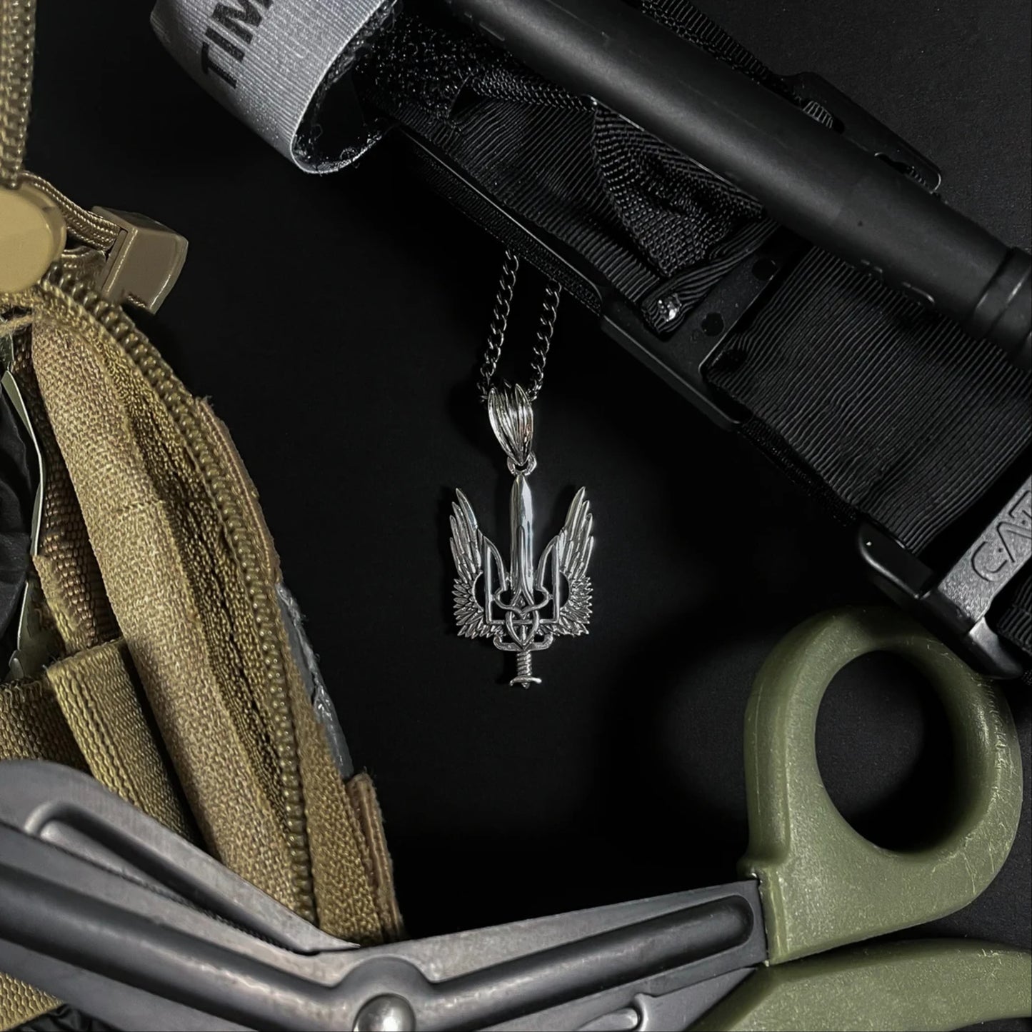 925 Silver Pendant Wings of Freedom - Army gift