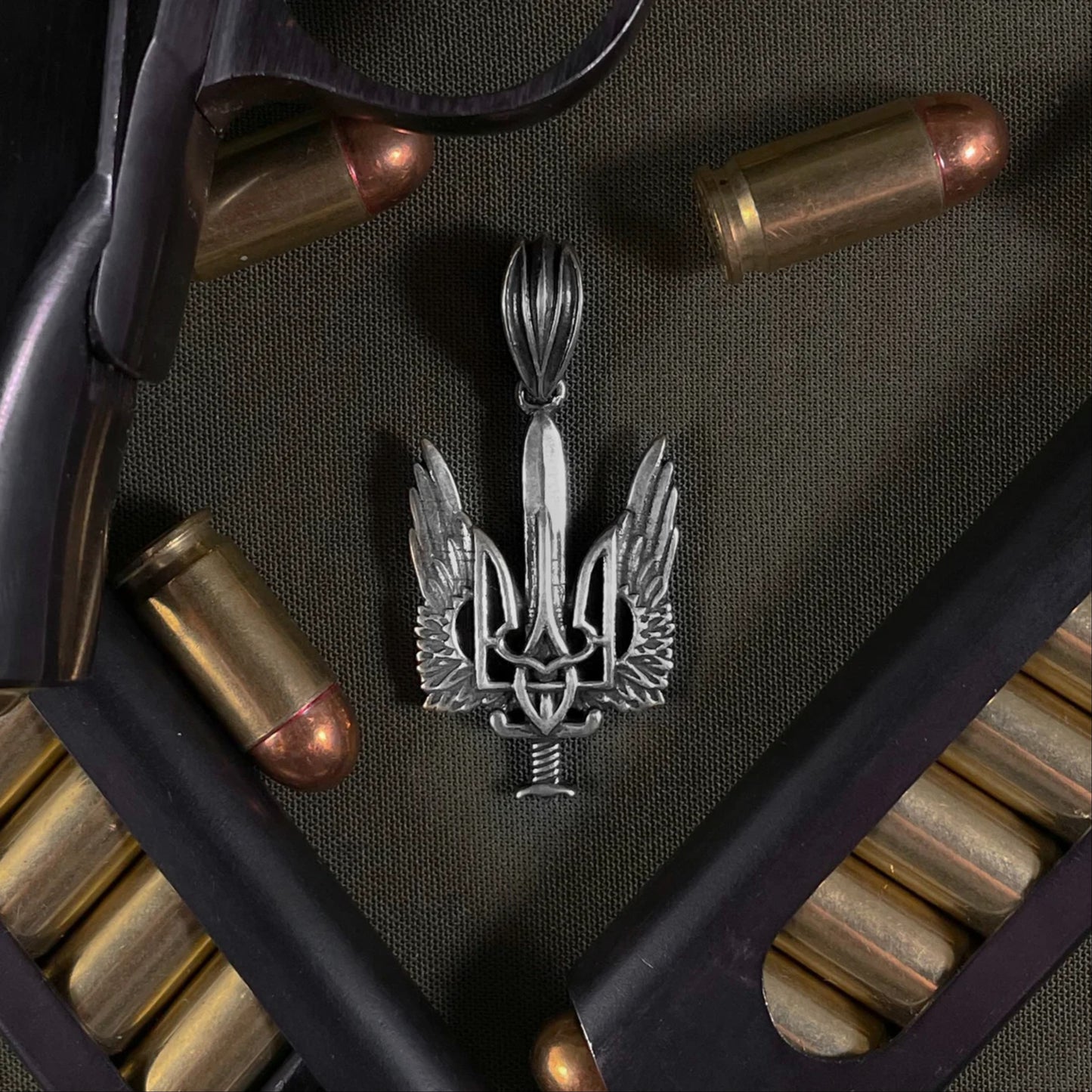 925 Silver Pendant Wings of Freedom - Army gift