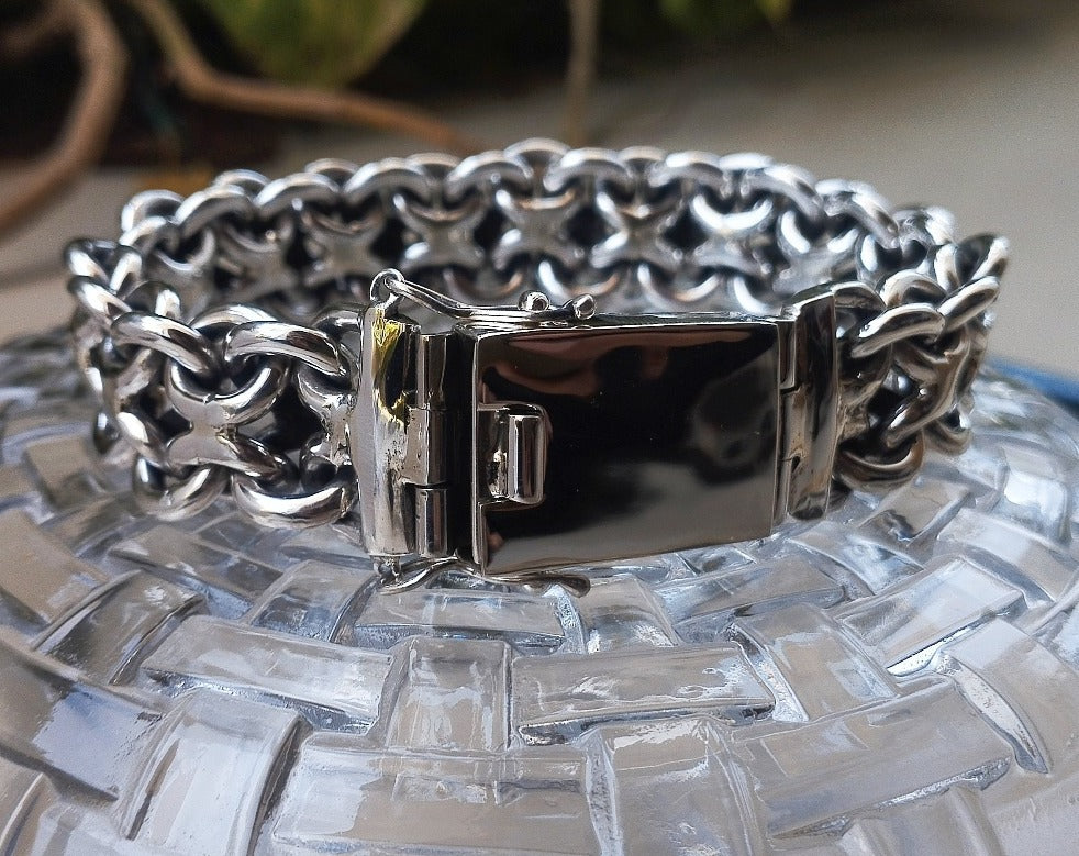 Woven Snake Bracelet, Mens Bracelet, Silver Men, Bali Bracelet Men, Silver Bracelet, Heavy Bracelet, Mens Silver Chain, Mens Silver Bracelet, Mens Bracelet, Gift for Him, Chunky Bracelet, Chunky Silver,
