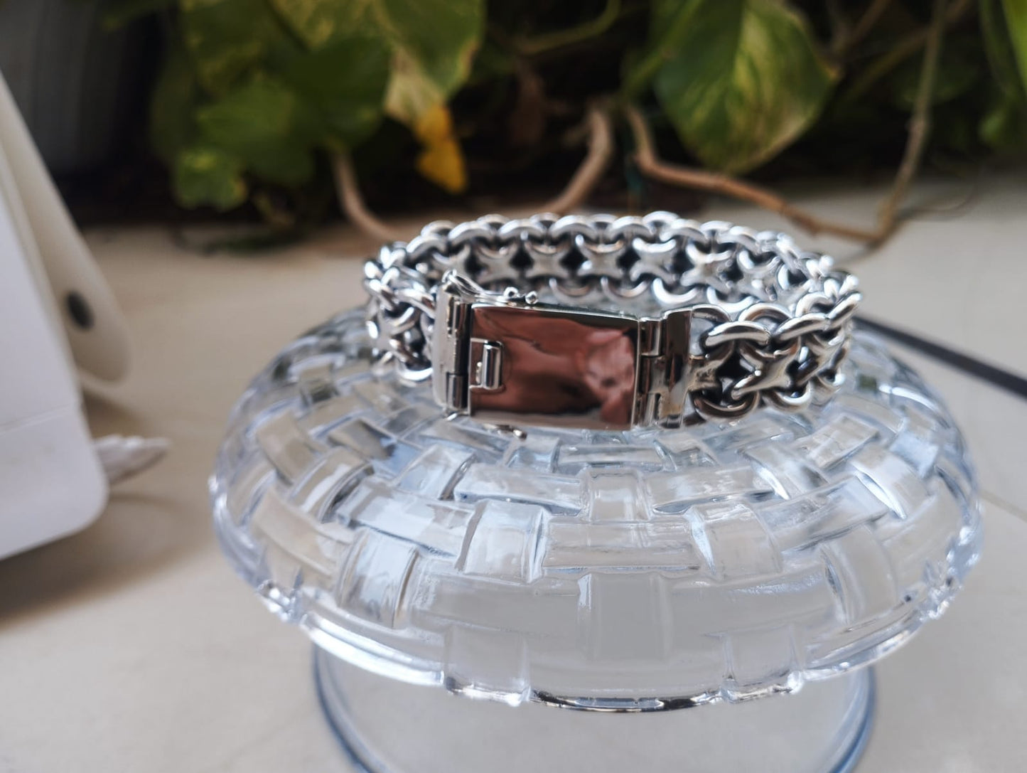 Kaufen Sie einzigartiges, ungewöhnliches, sehr schweres Herren-Silberarmband 20 mm