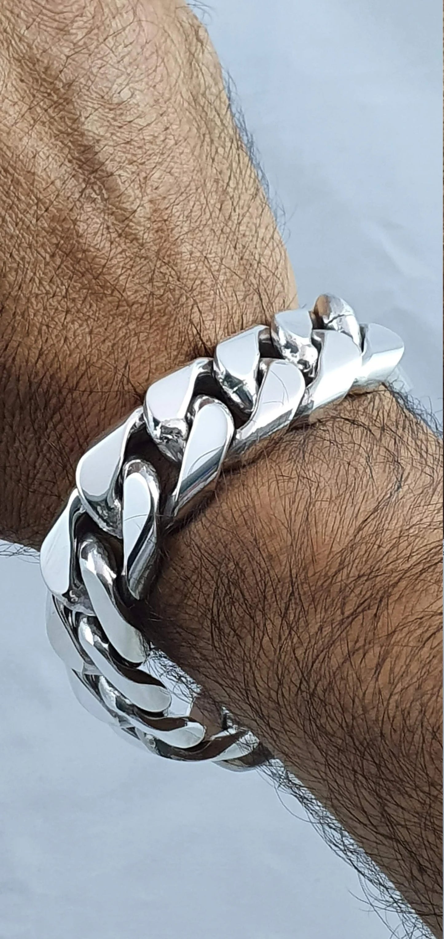 9" 205g Heavy Chunky Biker Cuban Curb Chain 925 SOLID Sterling Silver Mens Bracelet