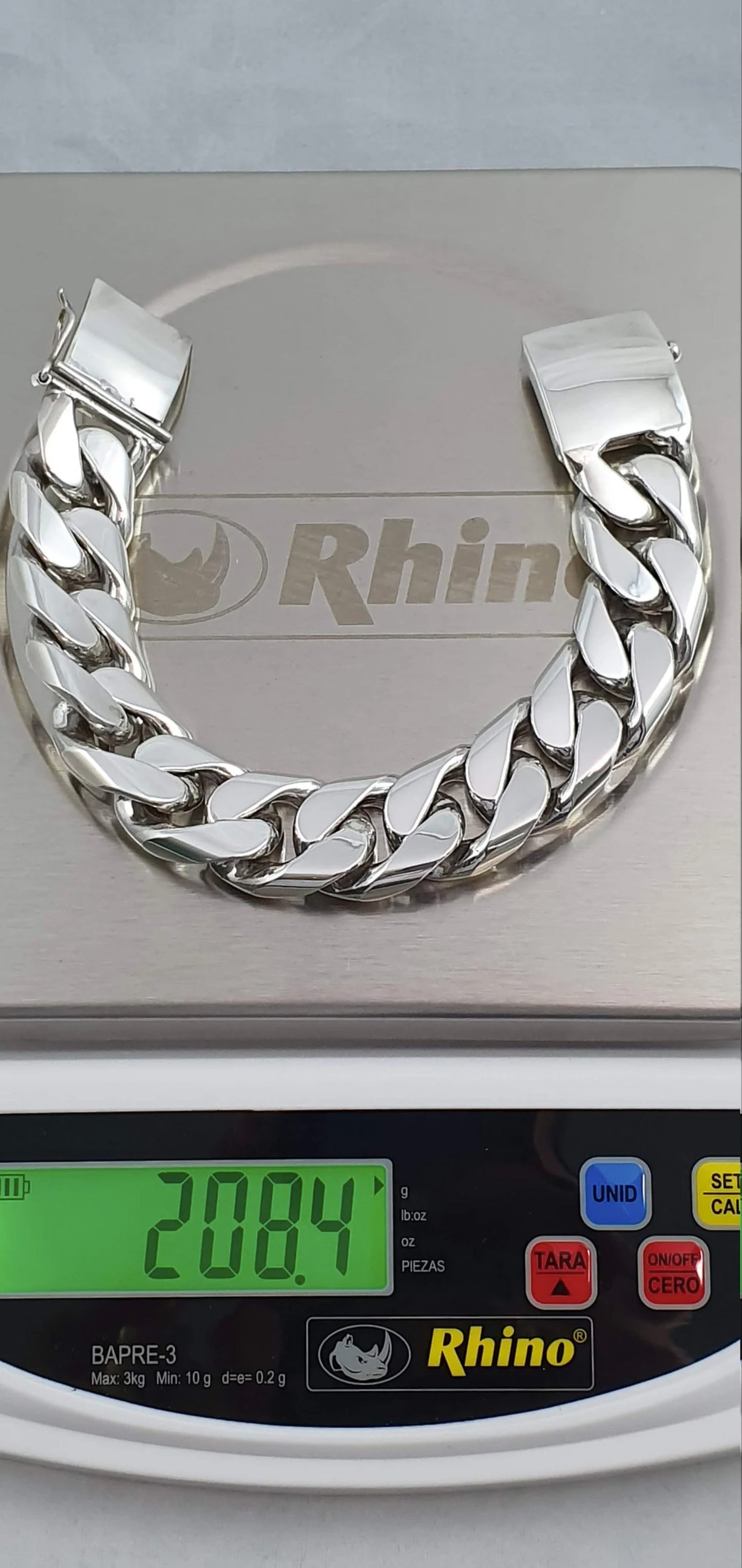 9" 205g Heavy Chunky Biker Cuban Curb Chain 925 SOLID Sterling Silver Mens Bracelet