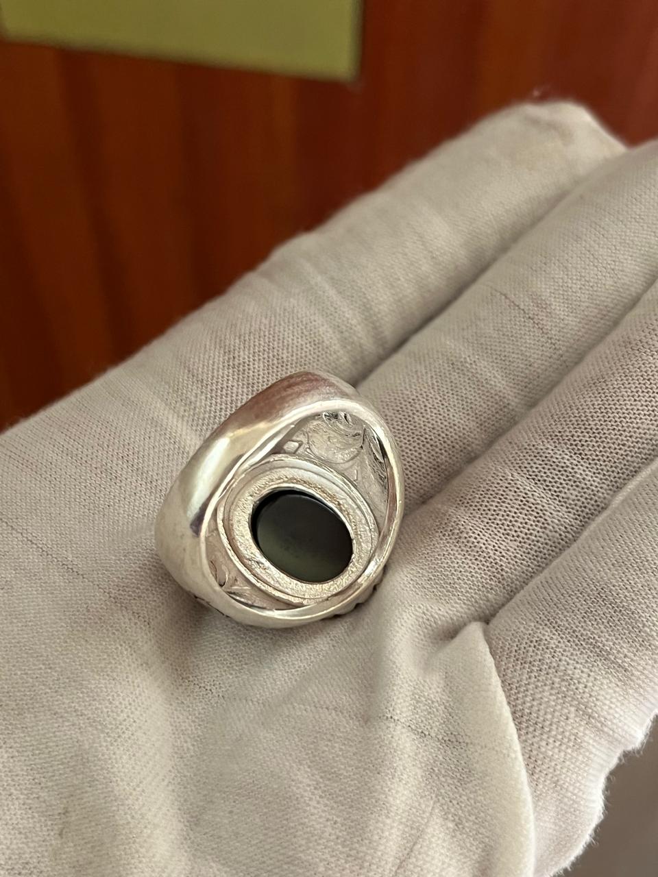 Schwarzer Silberring Herren