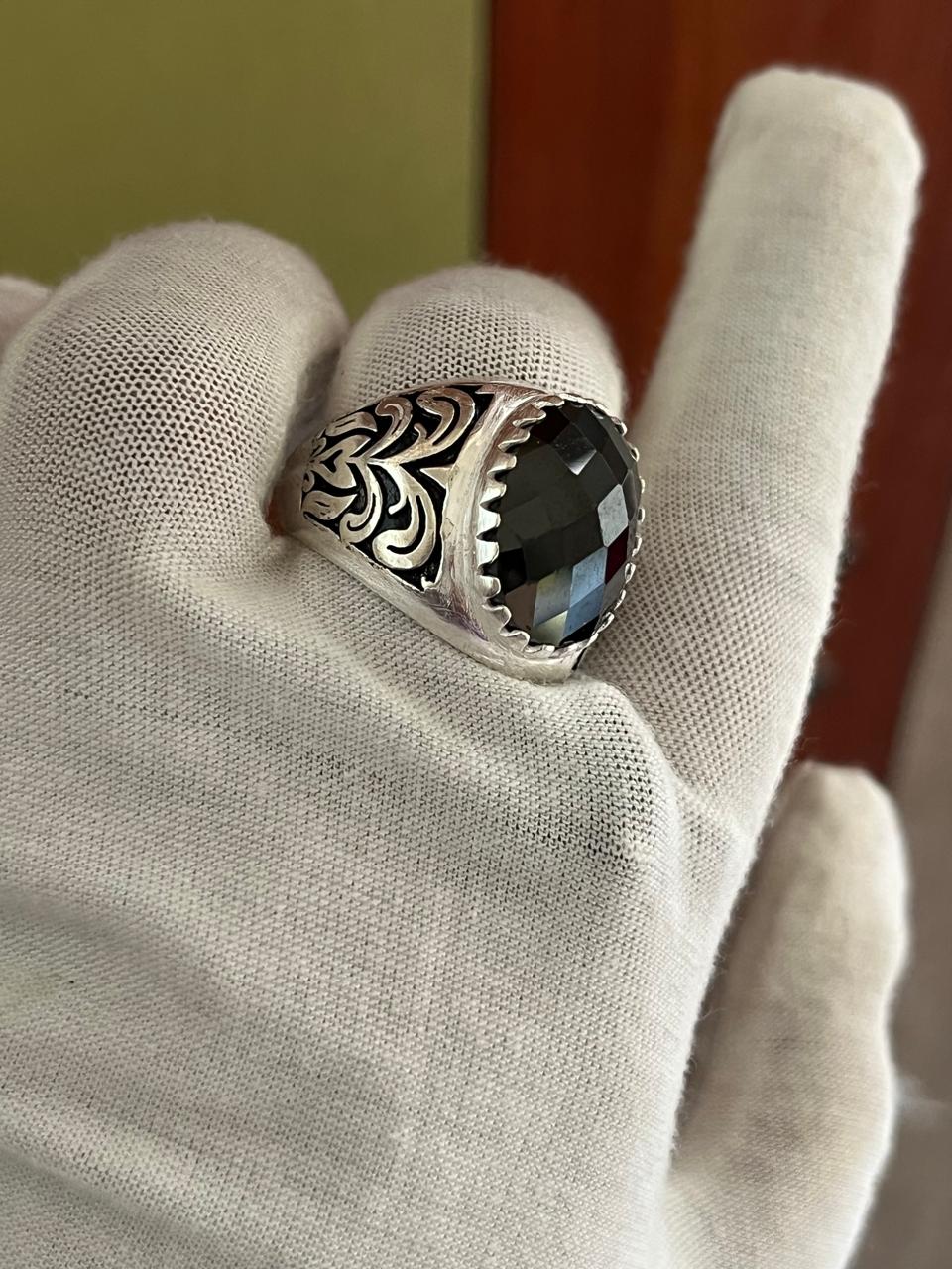 Schwarzer Silberring Herren