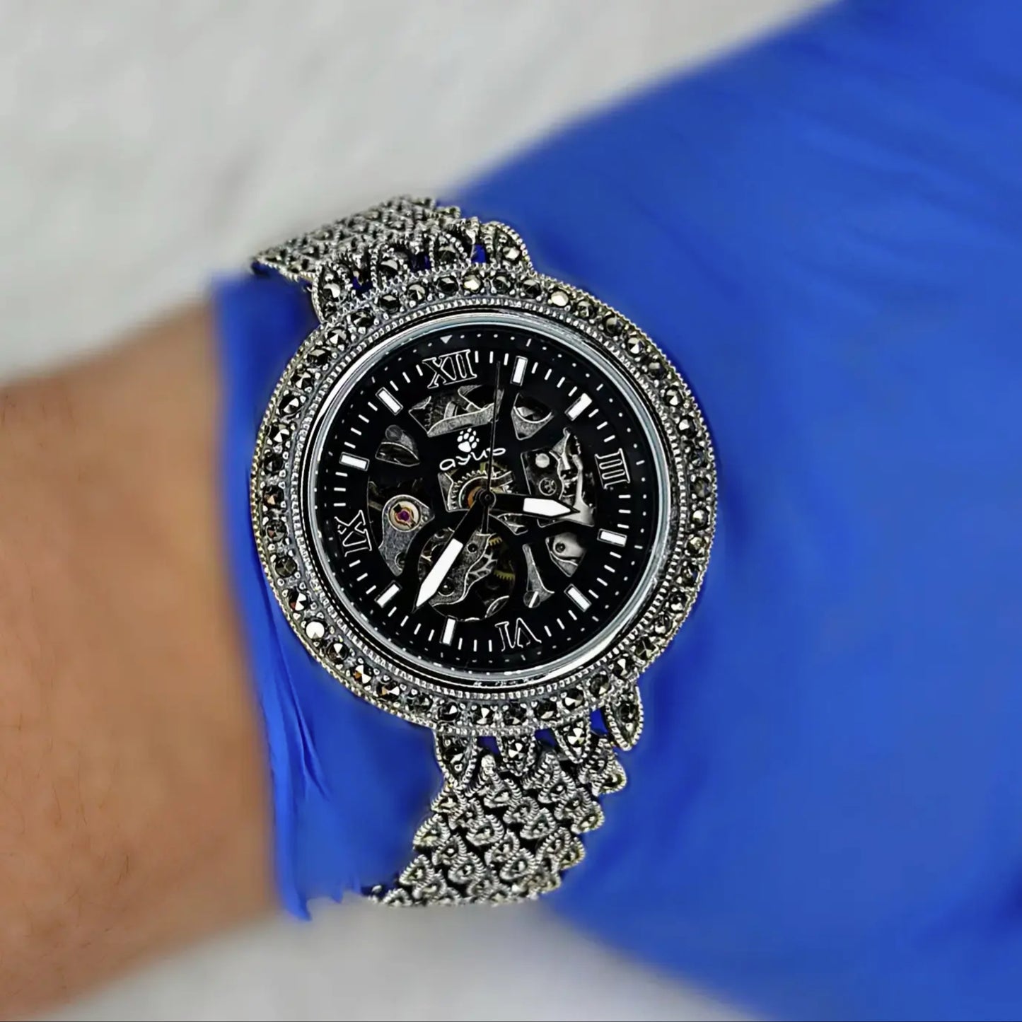 Watch 925 Silver Men Antique CU32A