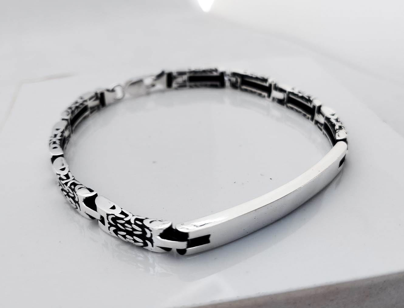 Bracelet Custom Name Bracelets- Silver Engraved Name Bracelet