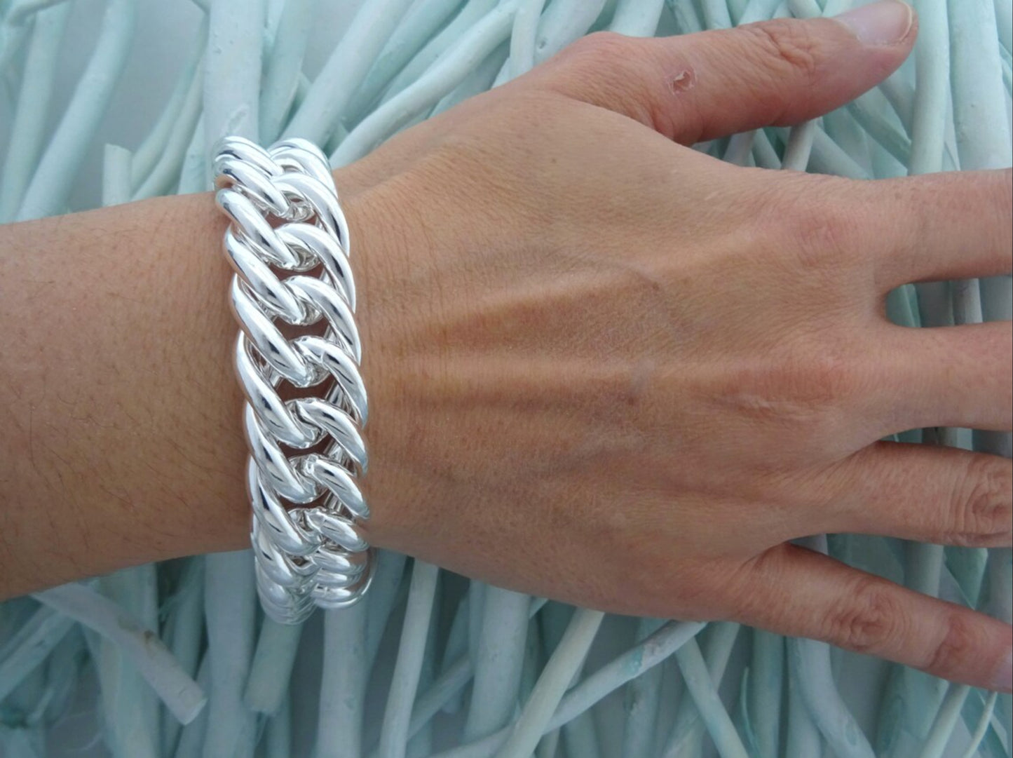 Large Men's 925 Silver Bracelet