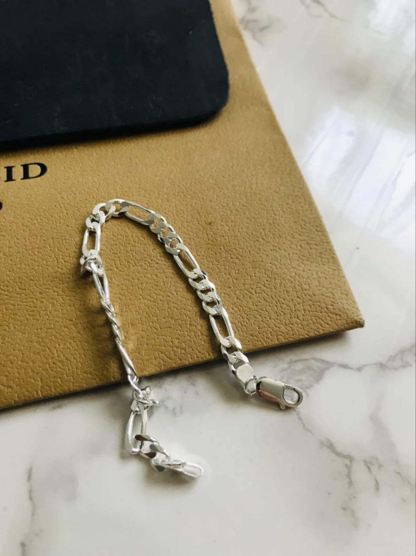 Men's 925 Sterling Silver Figaro Bracelet