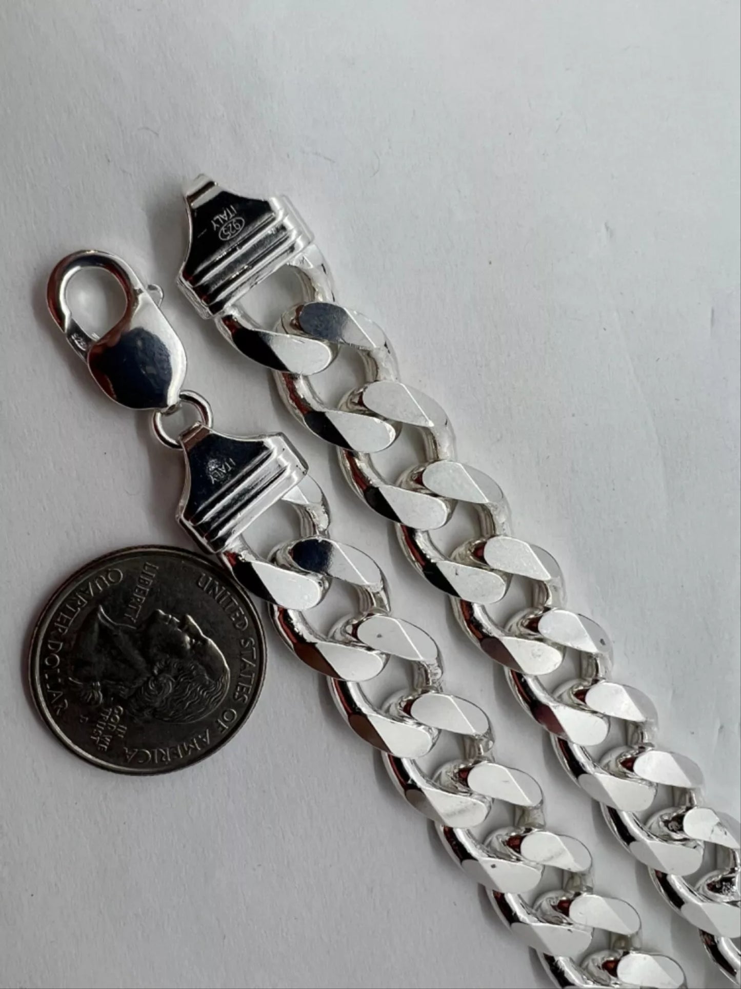 cuban link 925 sterling silver bracelet Italy