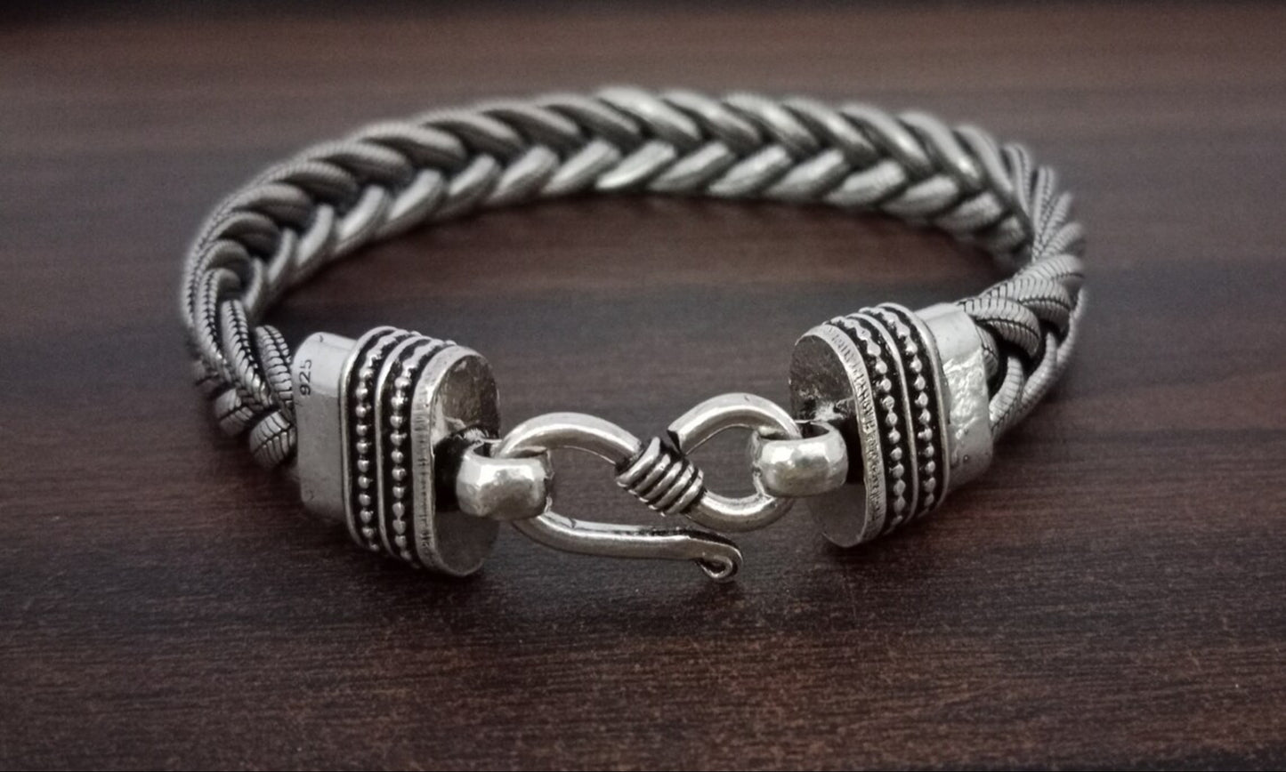 Braid Bracelet - Weave chain bracelet | Men's Silver Bracelet,