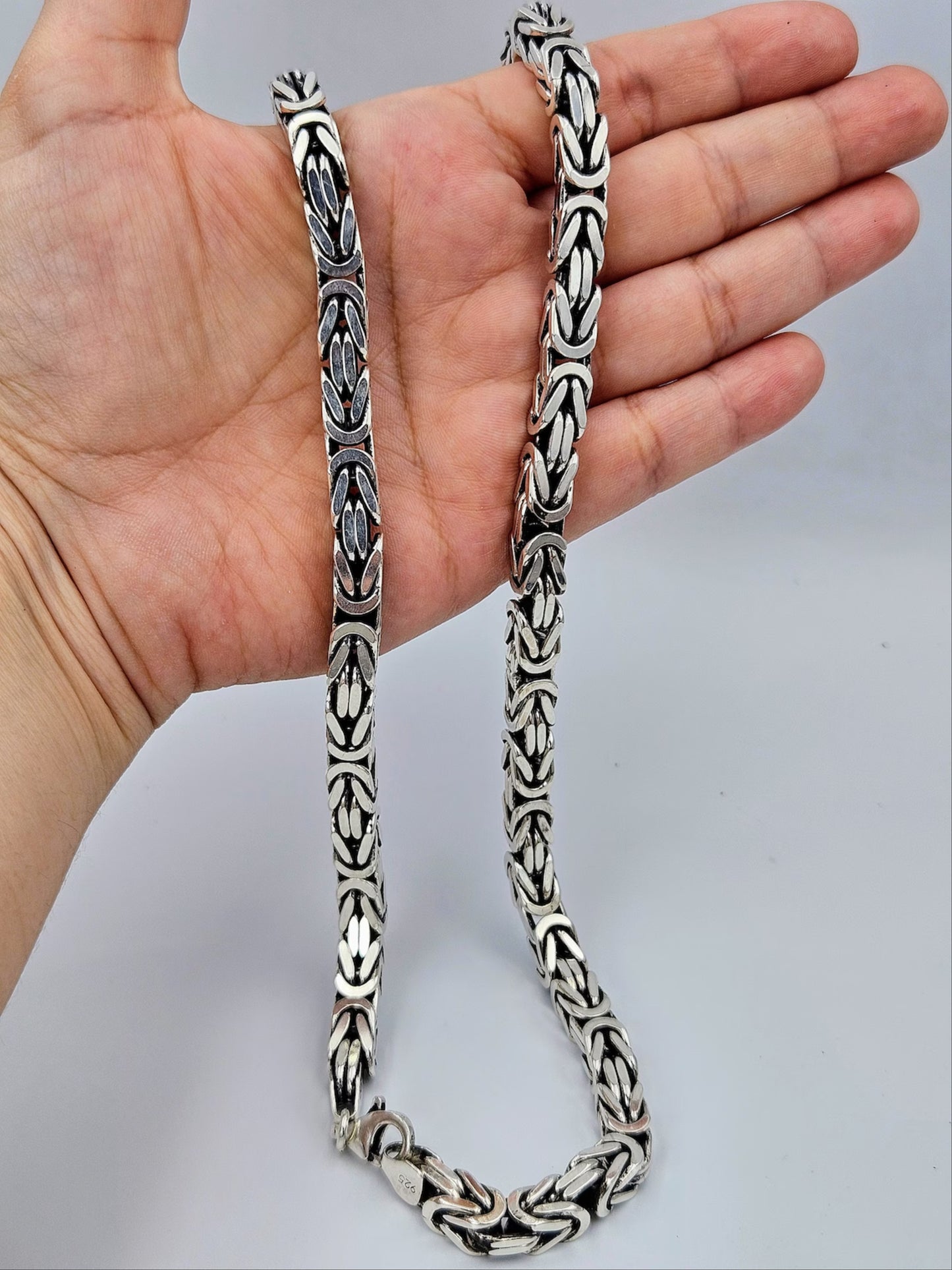 Heavy Silver Mens Chain - Byzantine Chain