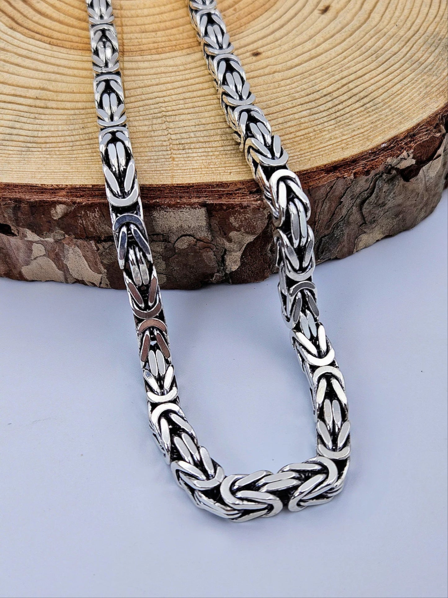 Heavy Silver Mens Chain - Byzantine Chain