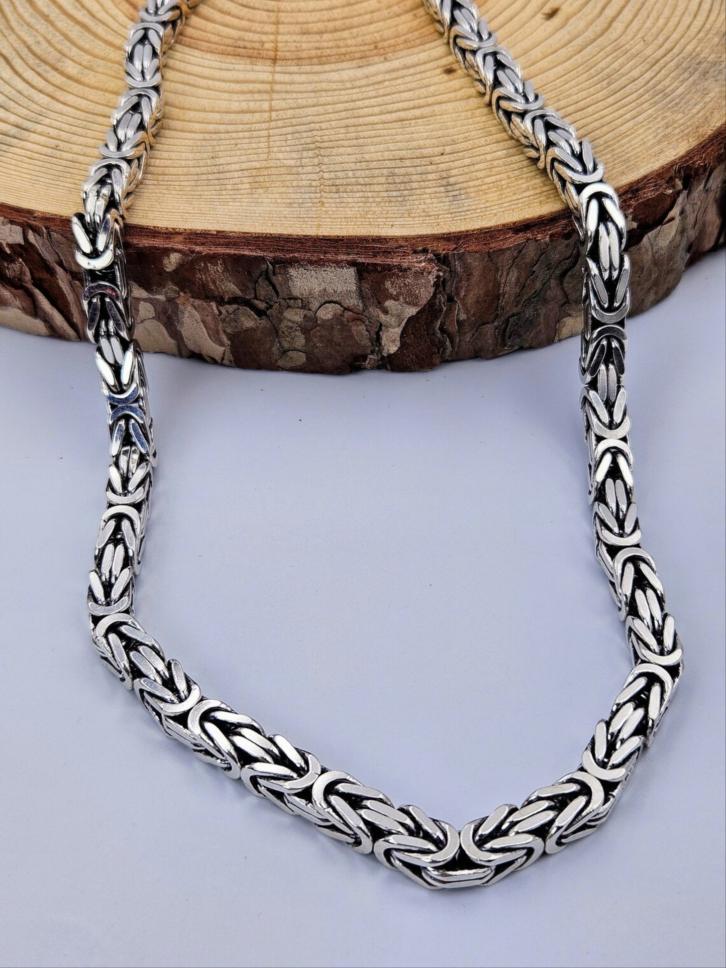 Heavy Silver Mens Chain - Byzantine Chain