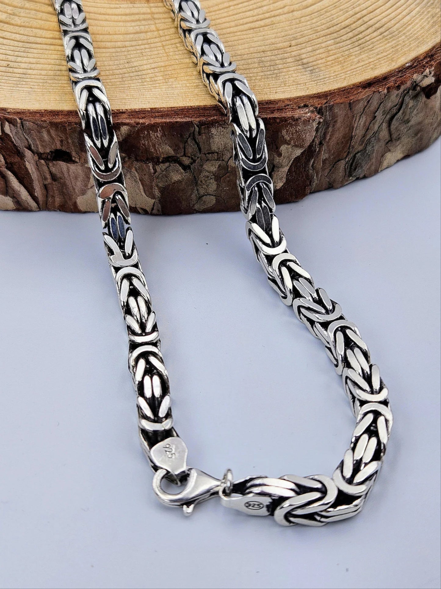 Heavy Silver Mens Chain - Byzantine Chain