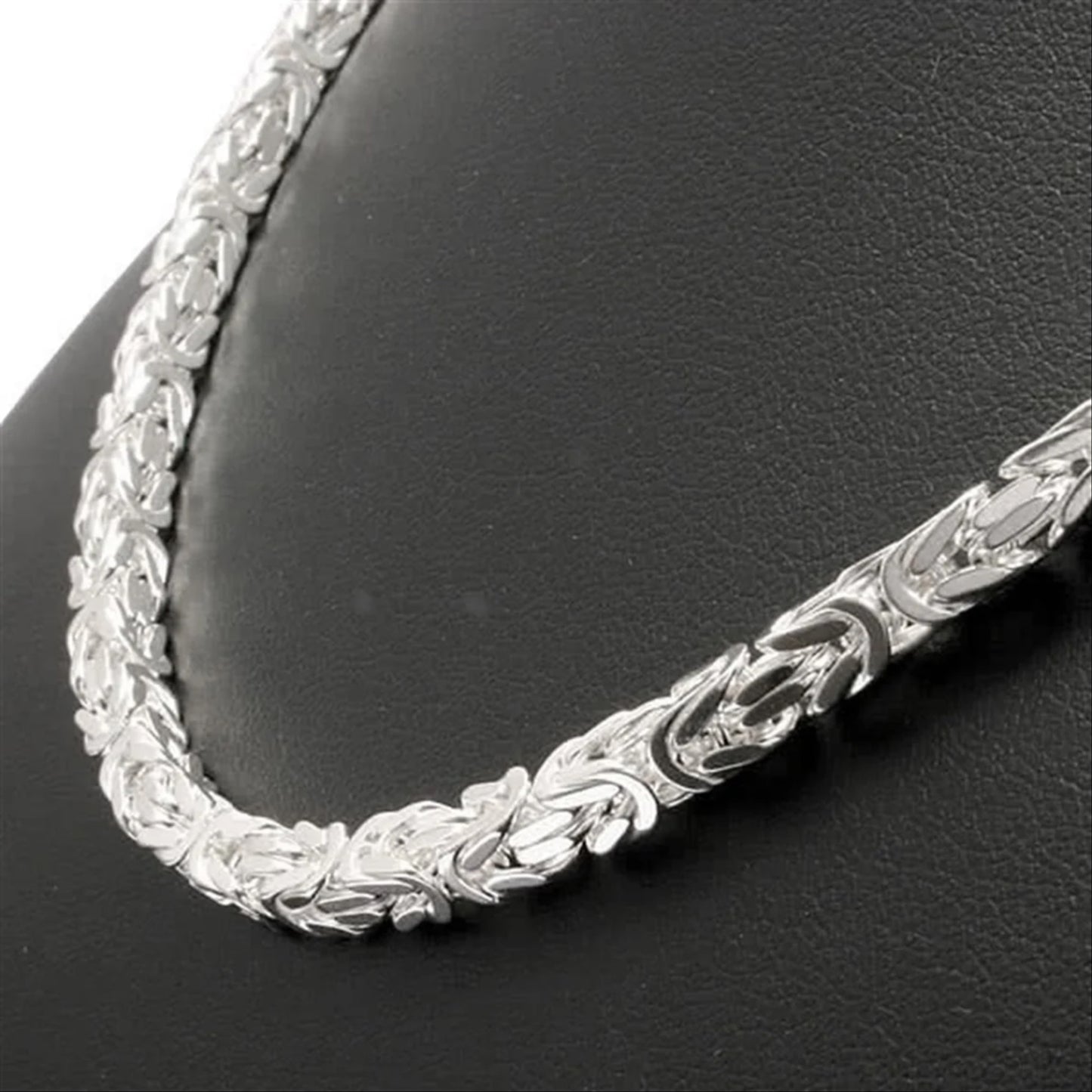 Men's Byzantine Rope Chain Real Solid Silver 925