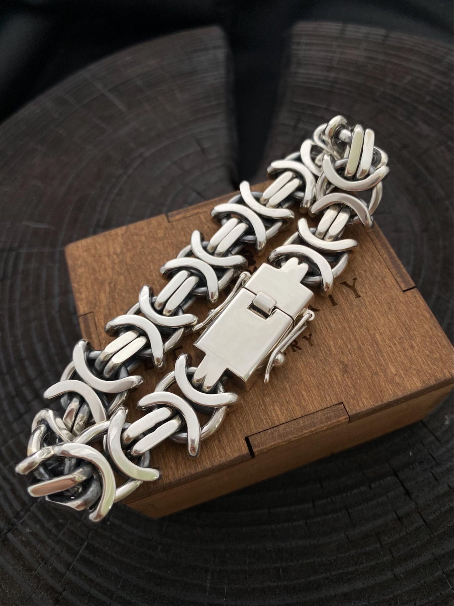 Men's Heavy Silver Bracelet - Thick Bracelet For Him