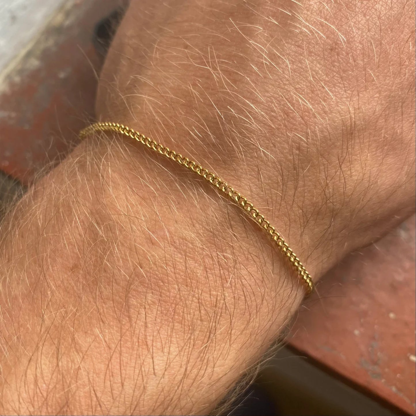 14k Gold Curb Link Chain Bracelet 2MM
