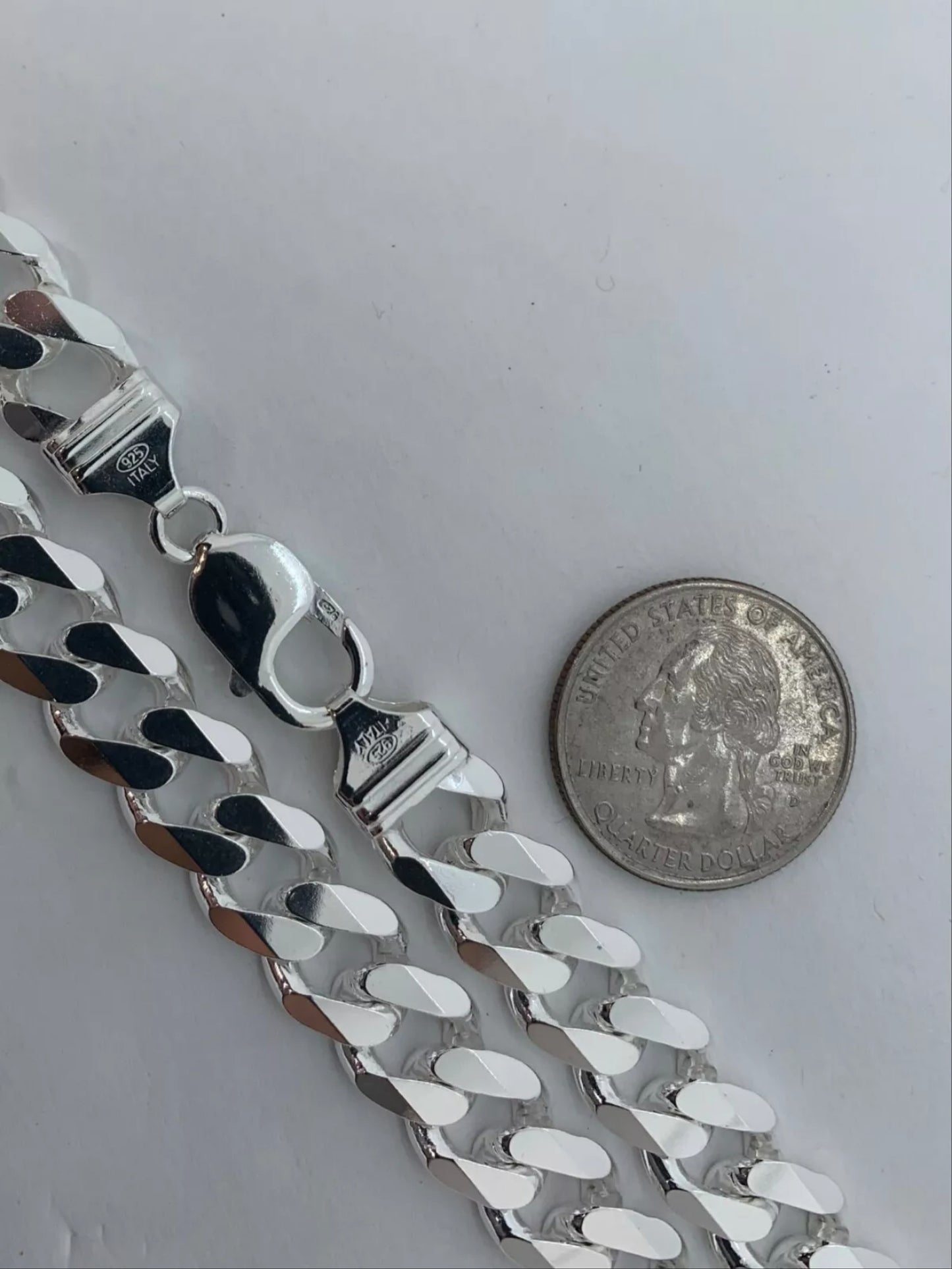 Heavy Silver Chain - Miami Curb Link Chain Necklace 12mm